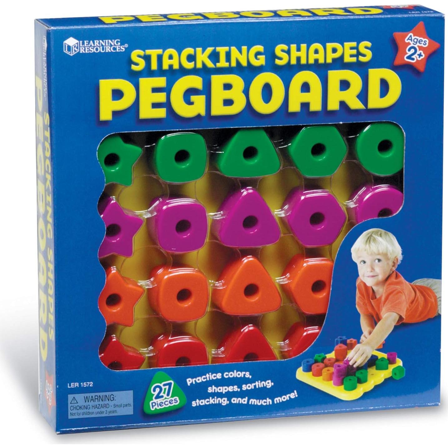 Tablero de Clavos Apilables Recursos de Aprendizaje 27 Piezas