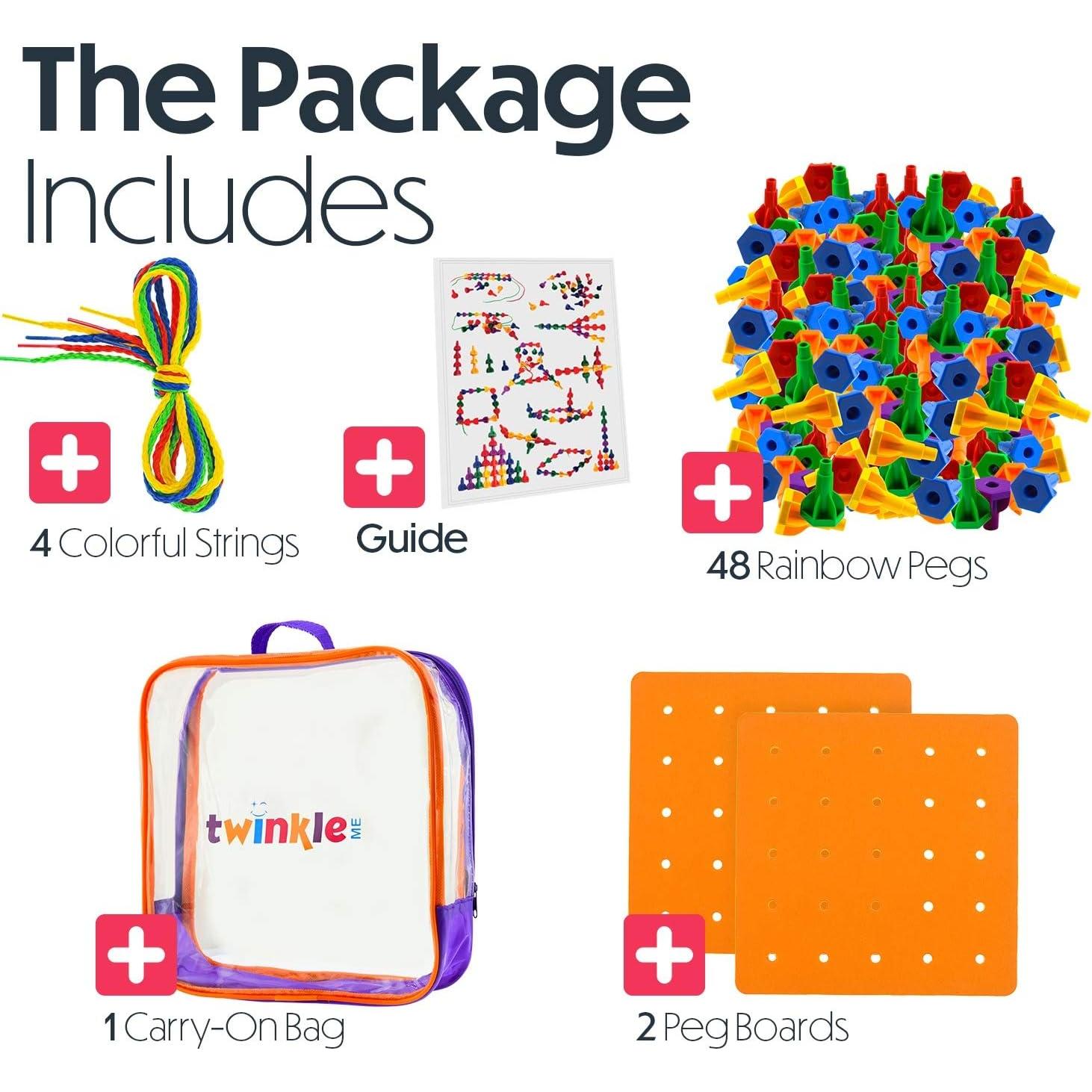 Juego de Mesa Pegs Jumbo Twinkle Me | 48 Clavos + 2 Tableros