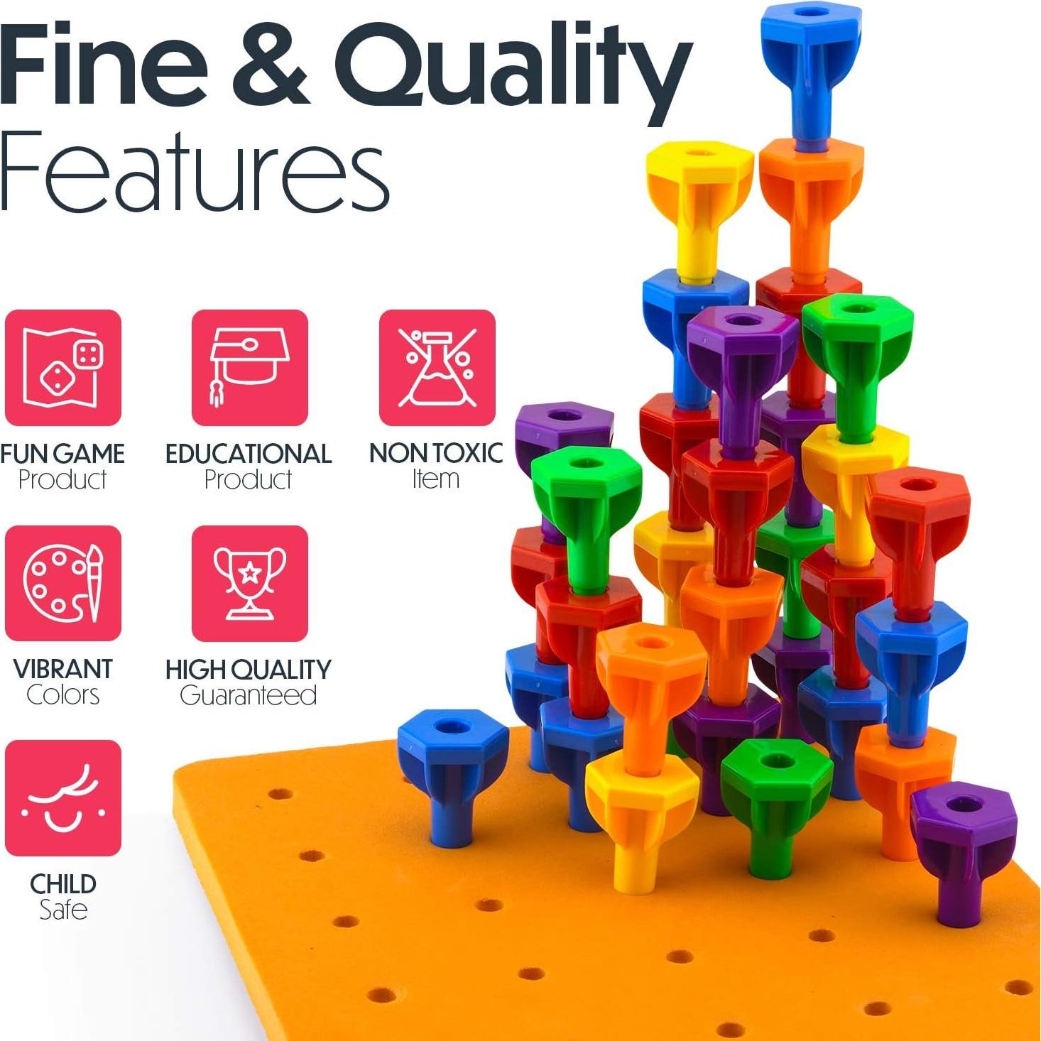 Juego de Mesa Pegs Jumbo Twinkle Me | 48 Clavos + 2 Tableros