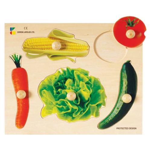 Rompecabezas de Madera con Perillas Verduras Constructive Playthings 29x24 cm
