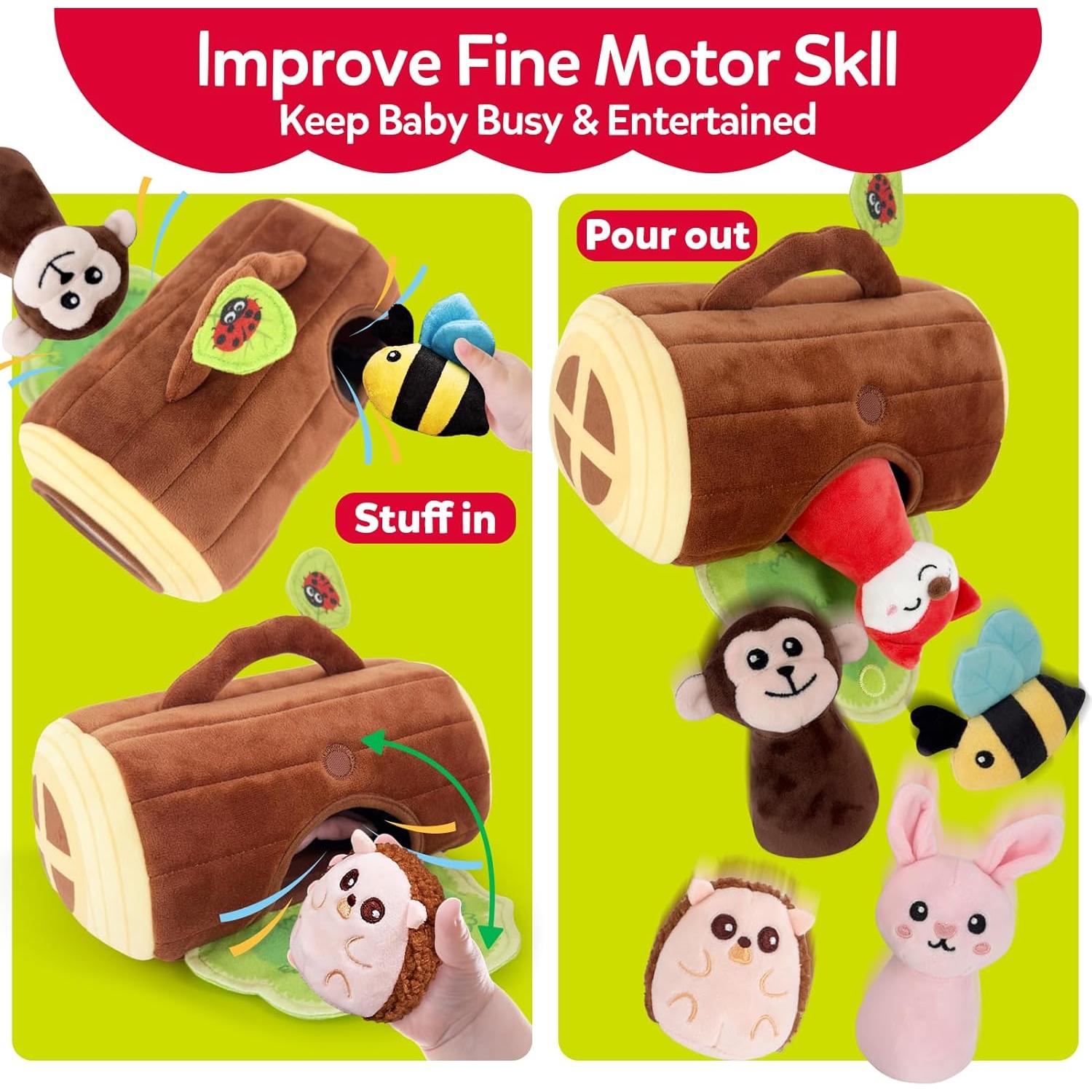 Juguete Sensorial para Bebés Cutezone - Tronco con Animales 6-12 Meses