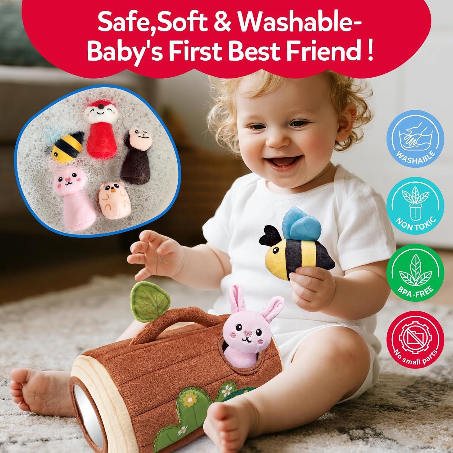 Juguete Sensorial para Bebés Cutezone - Tronco con Animales 6-12 Meses