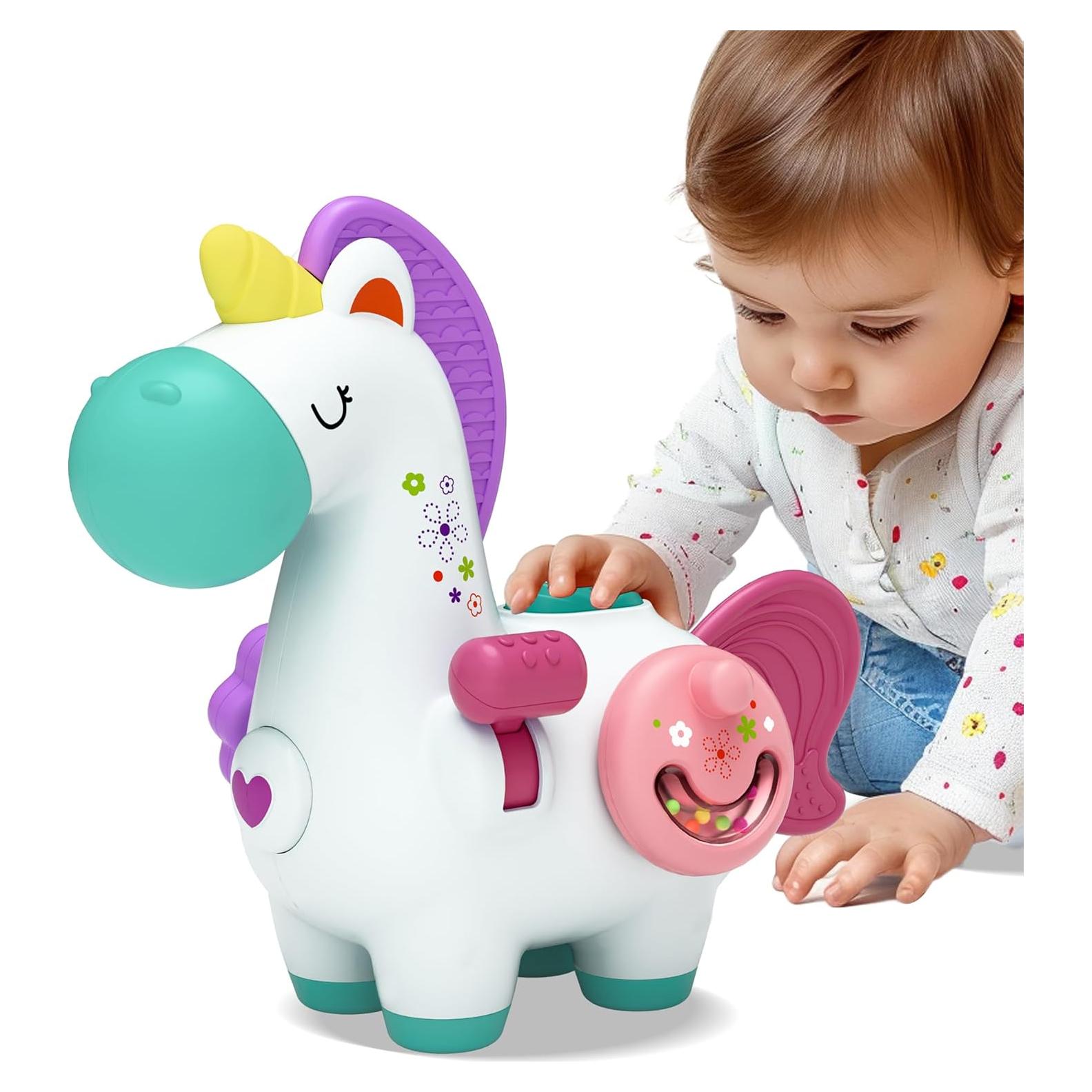 Cubo de Actividades Unicornio iPlay, Juguete Montessori 0-3 Años