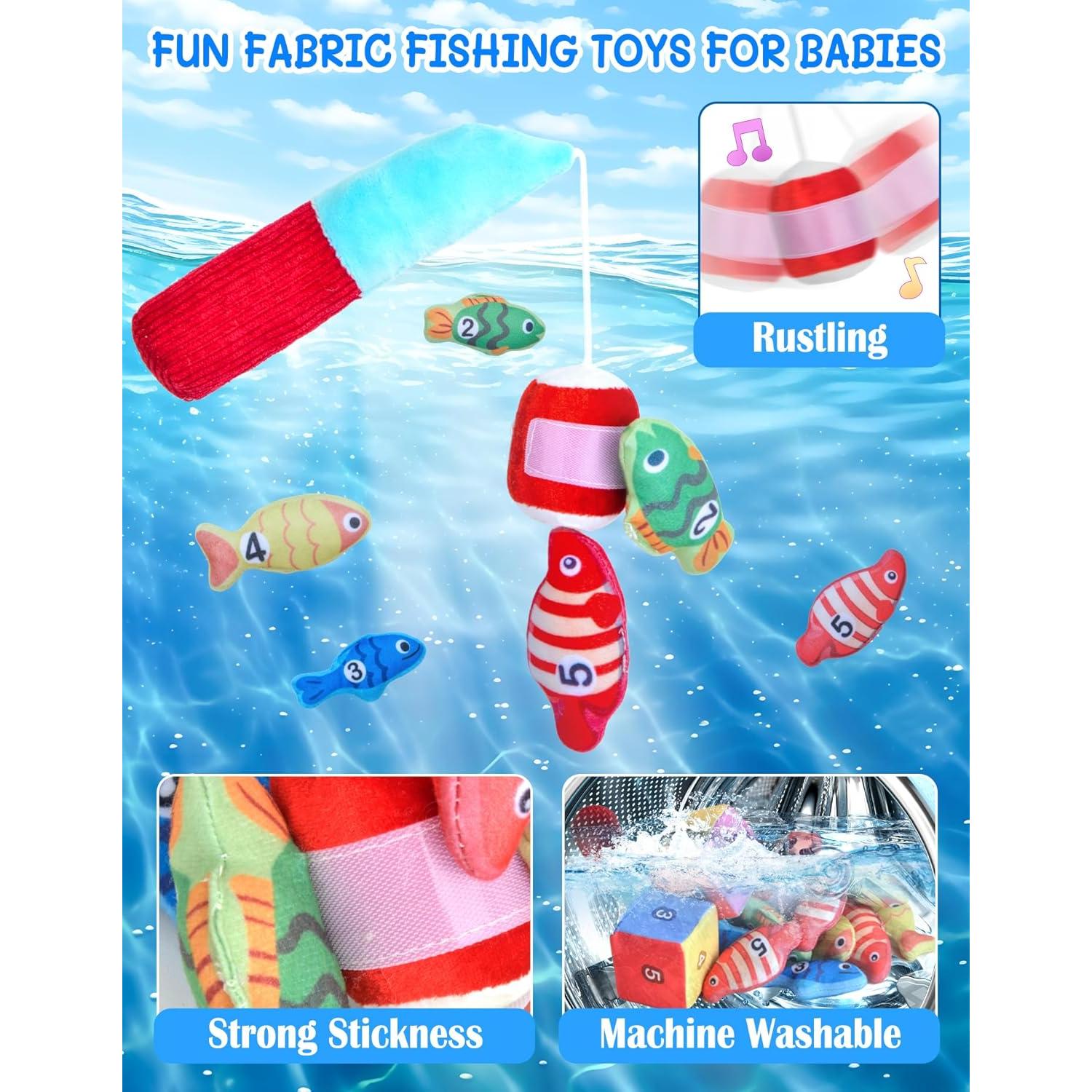 Juguetes Montessori Mikiwon - Juego de Pesca y Tazas Apilables 24 Pcs