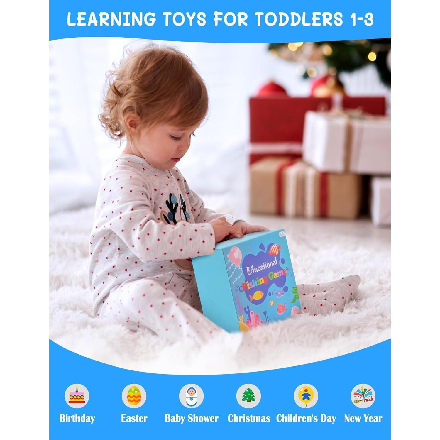 Juguetes Montessori Mikiwon - Juego de Pesca y Tazas Apilables 24 Pcs