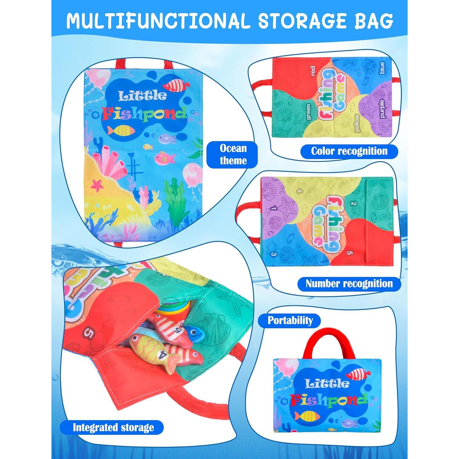 Juguetes Montessori Mikiwon - Juego de Pesca y Tazas Apilables 24 Pcs