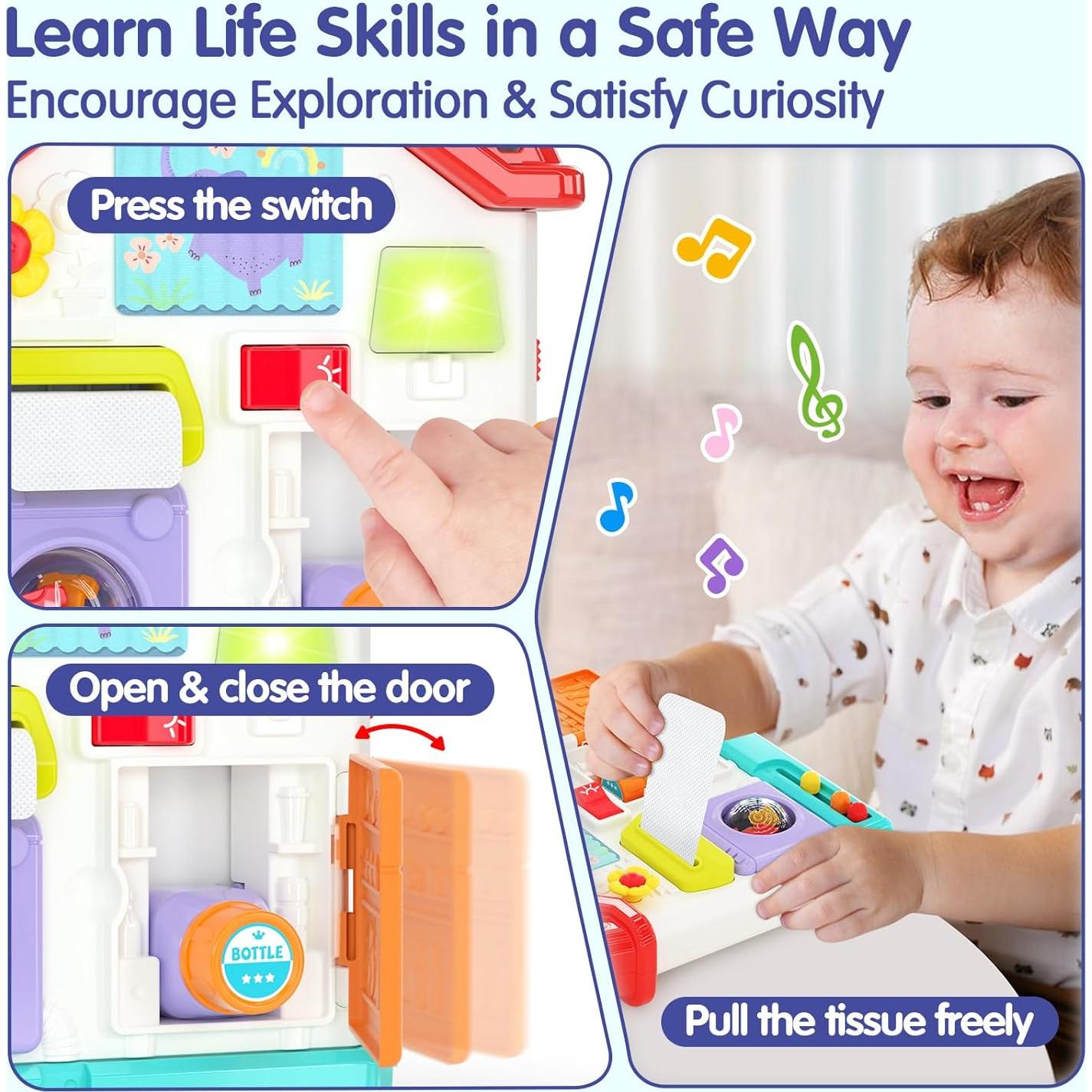 Tablero Ocupado Montessori 9 en 1 Monlekids para Bebés