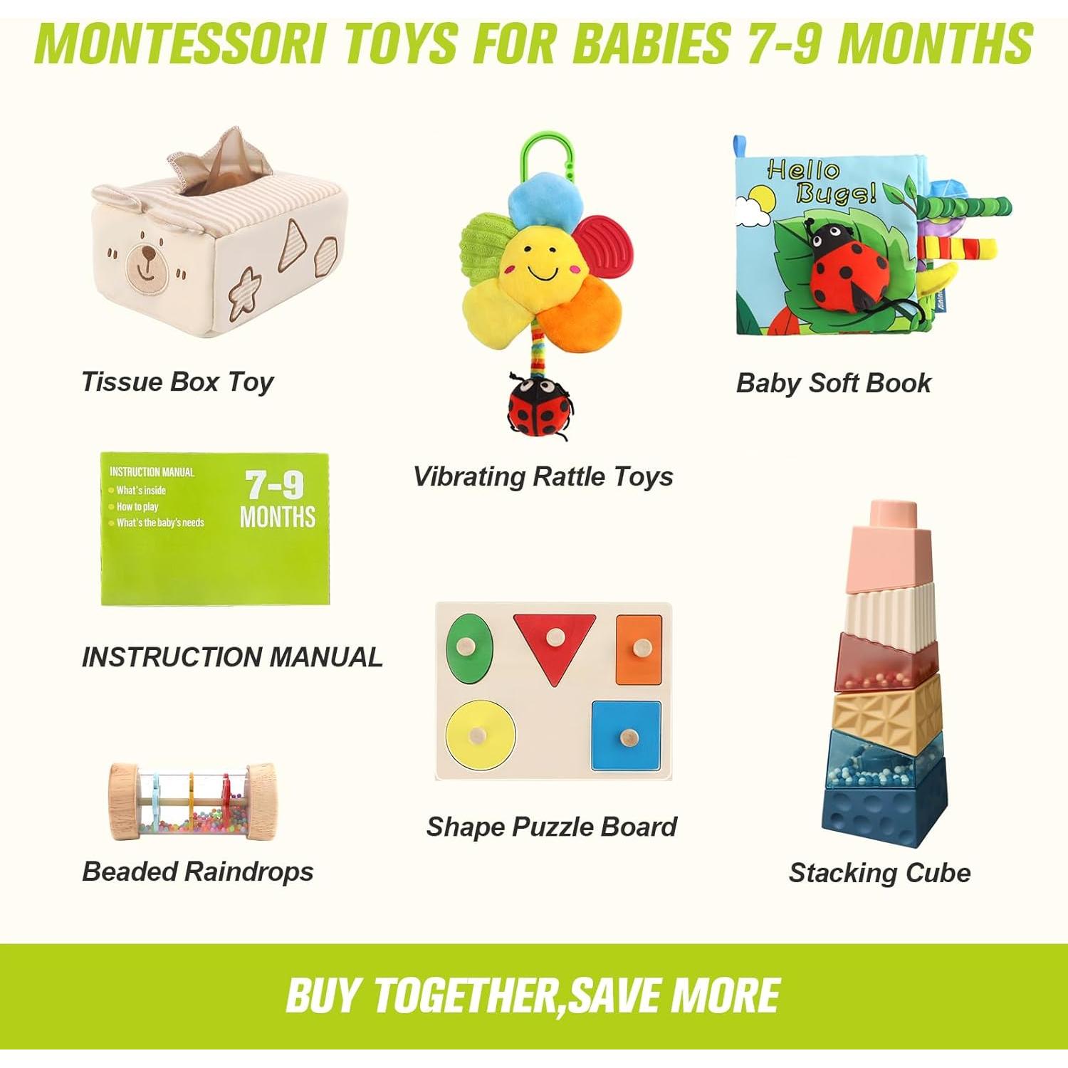 Juguetes Apilables Vocheer para Bebés 6-12 Meses 6 en 1