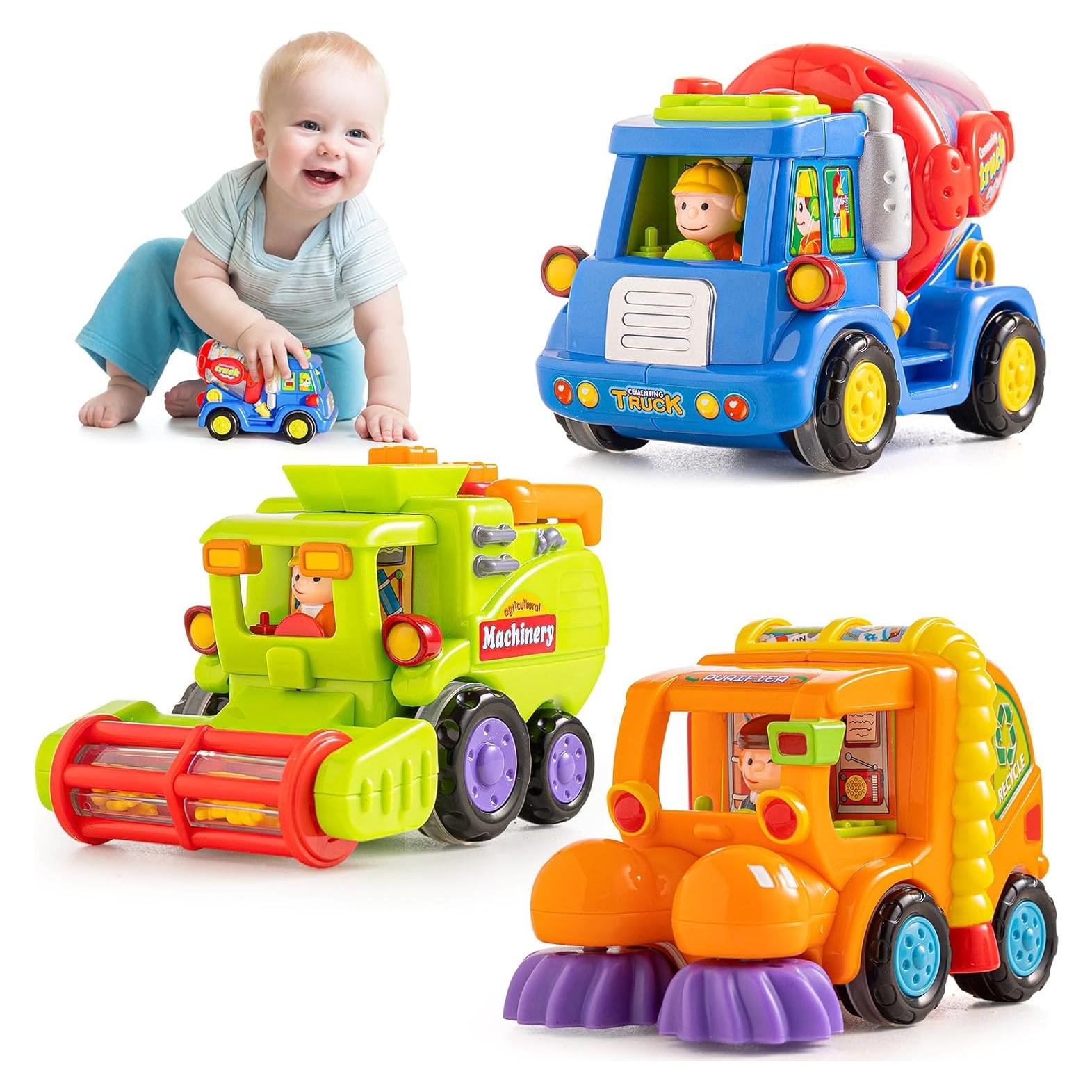 Juguetes HOLA Camiones a Fricción 3 PCS para Niños 1-3 Años