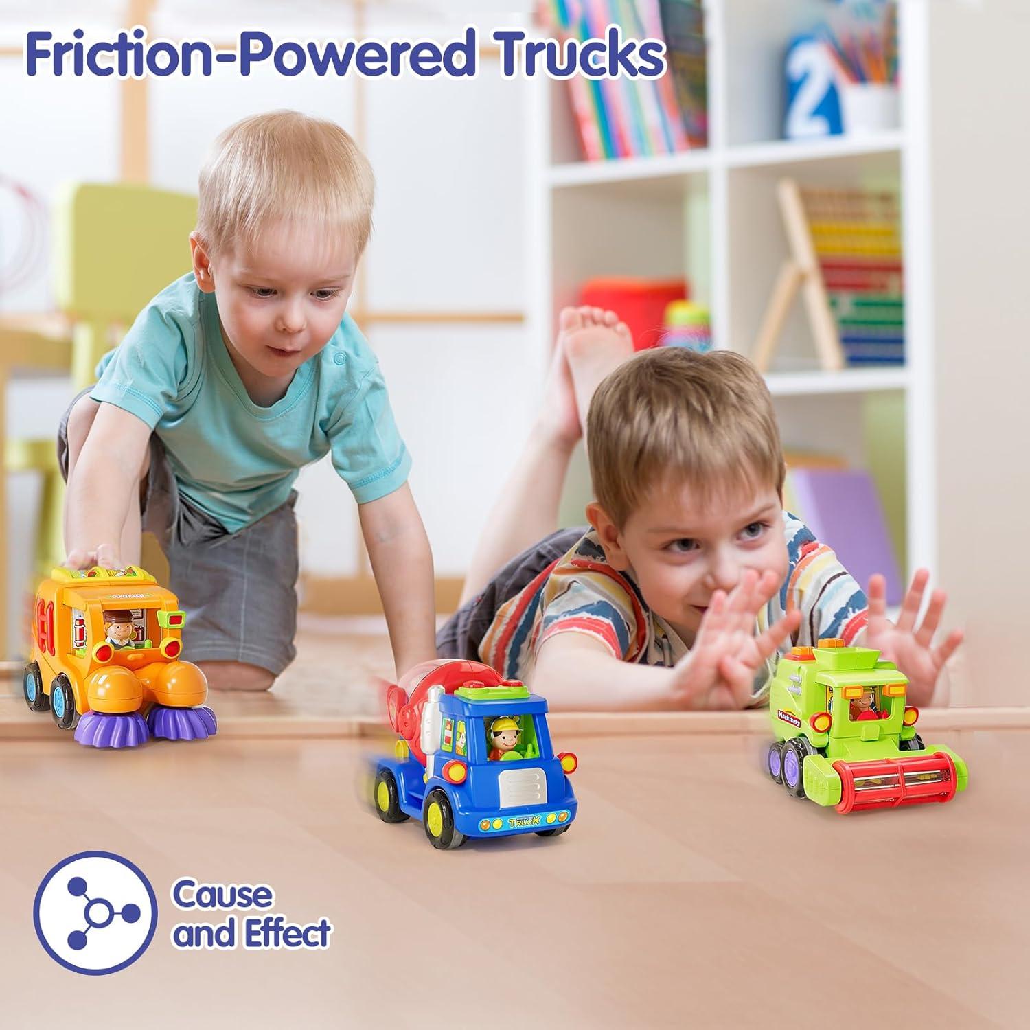 Juguetes HOLA Camiones a Fricción 3 PCS para Niños 1-3 Años