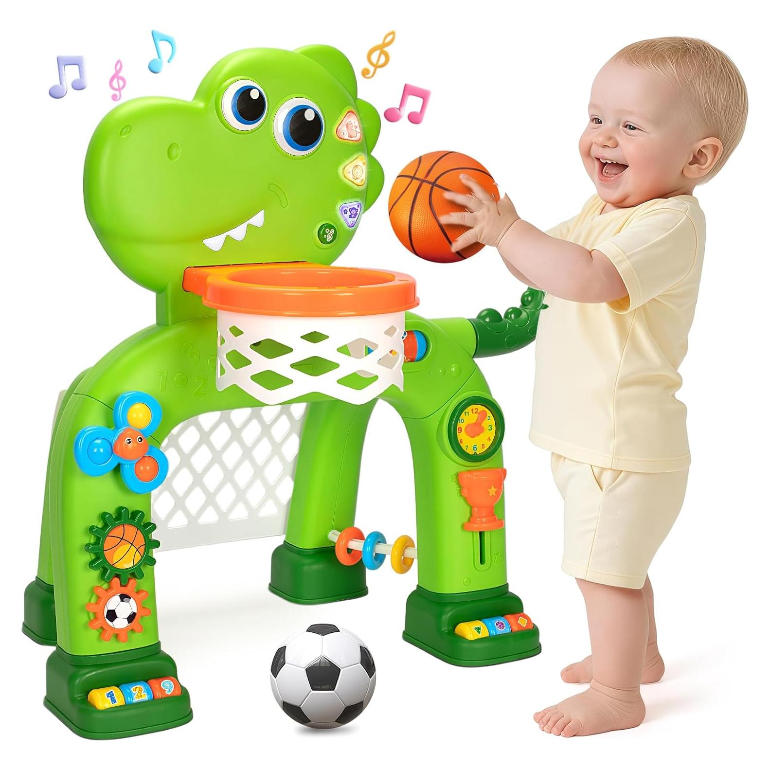 Aro de Baloncesto y Meta de Fútbol Interactivo para Bebés