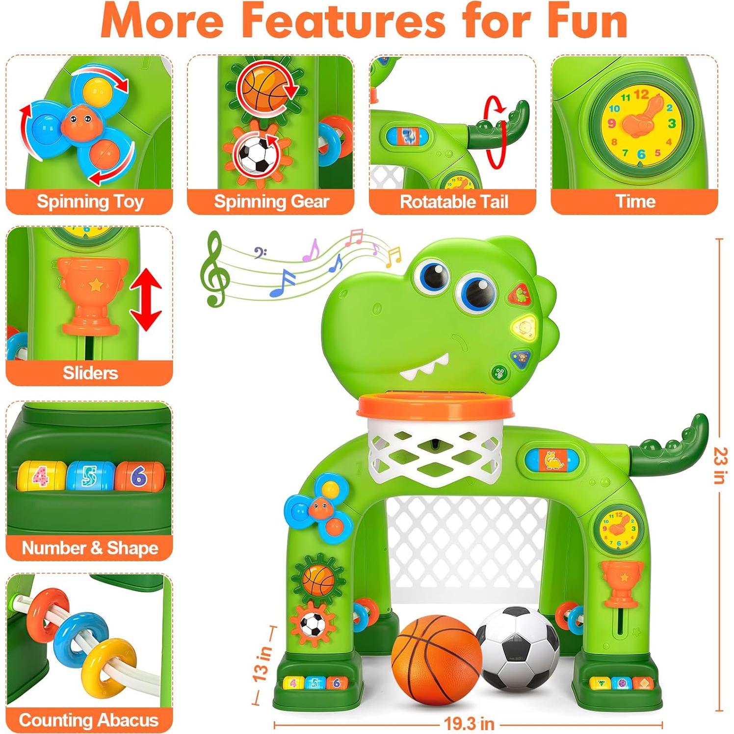 Aro de Baloncesto y Meta de Fútbol Interactivo para Bebés