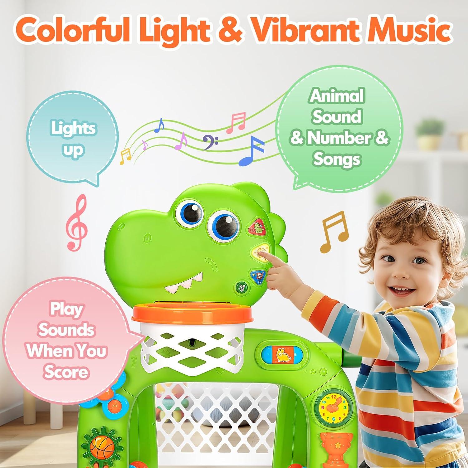 Aro de Baloncesto y Meta de Fútbol Interactivo para Bebés