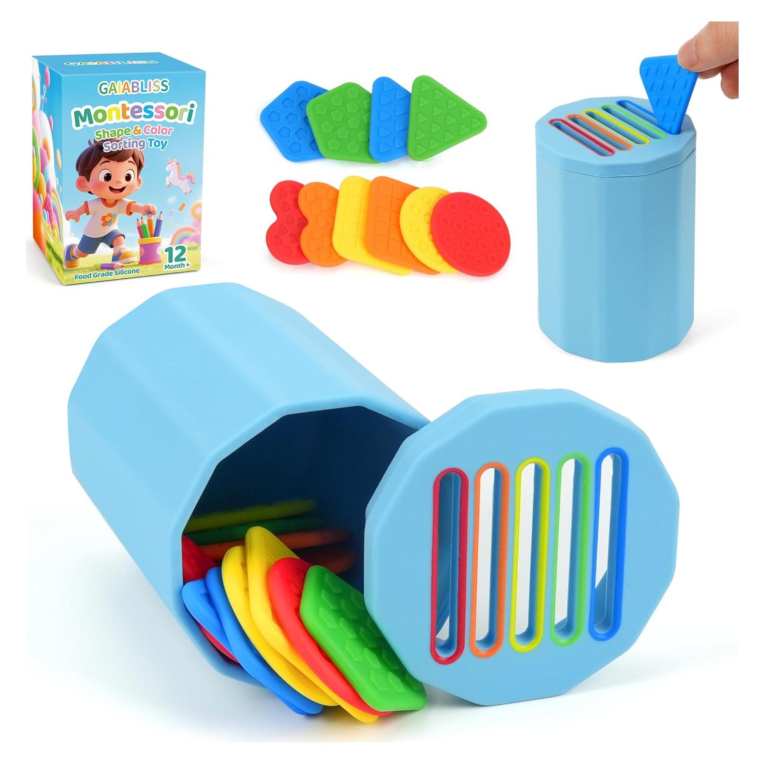 Juguete Montessori de Silicona para Niños 1-3 Años - Clasificador de Formas y Colores