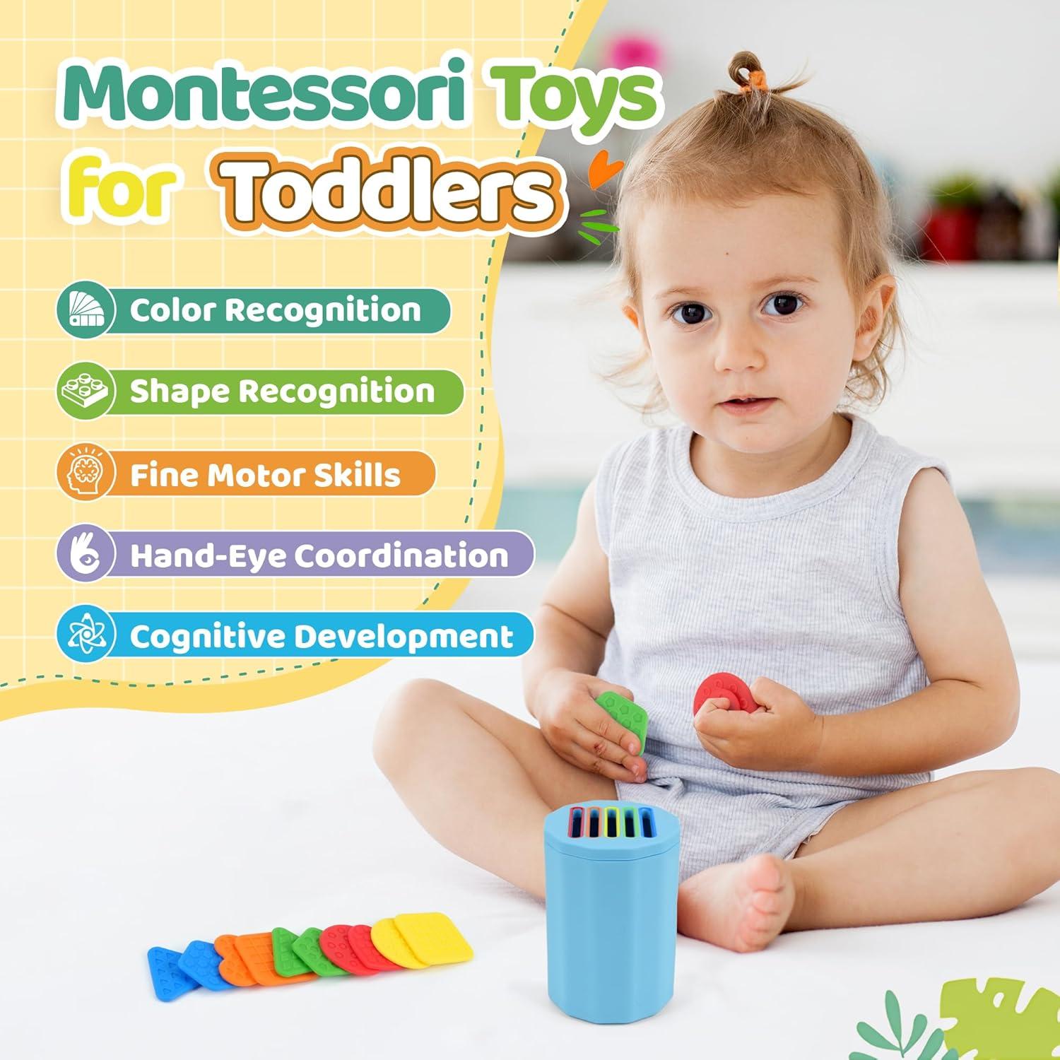 Juguete Montessori de Silicona para Niños 1-3 Años - Clasificador de Formas y Colores