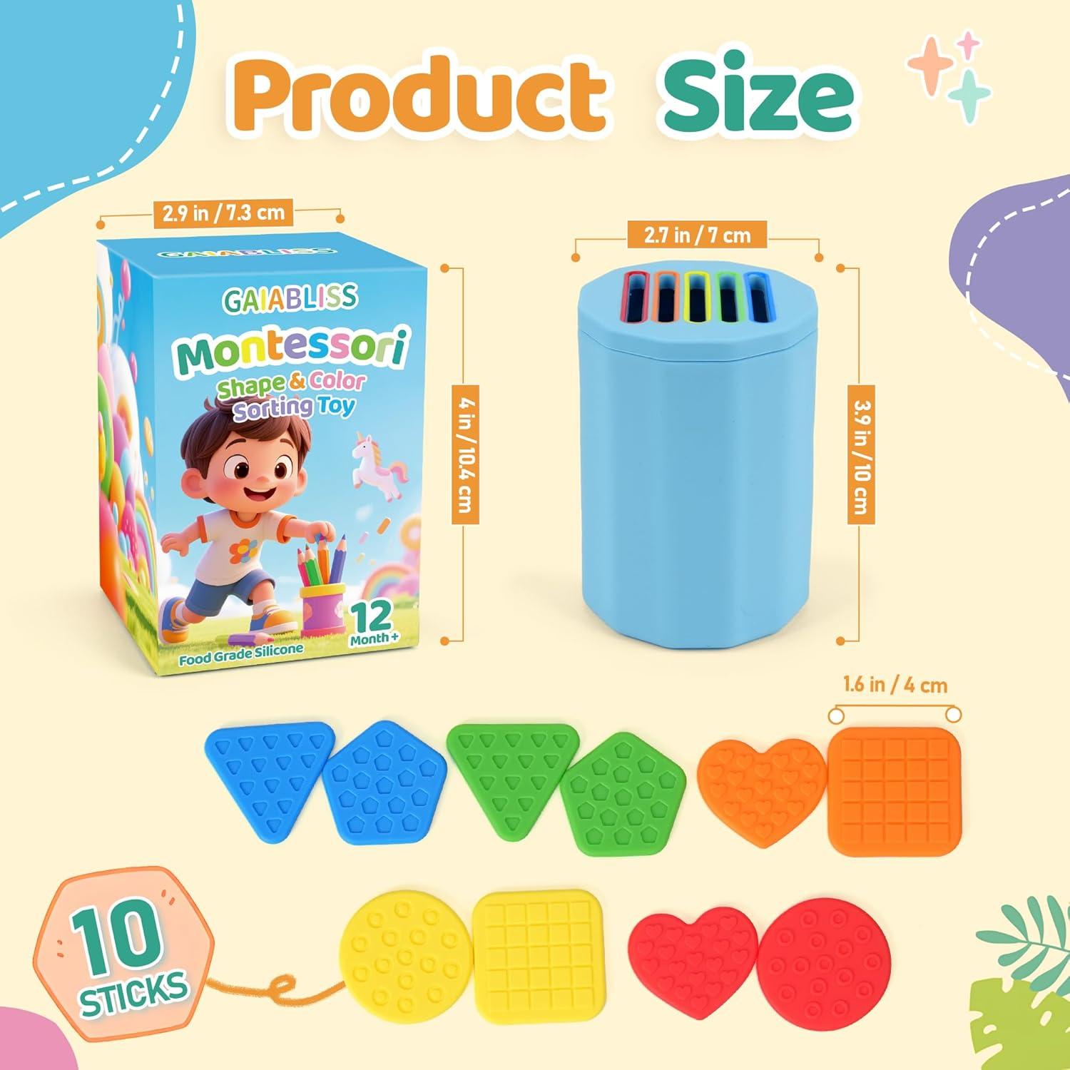 Juguete Montessori de Silicona para Niños 1-3 Años - Clasificador de Formas y Colores