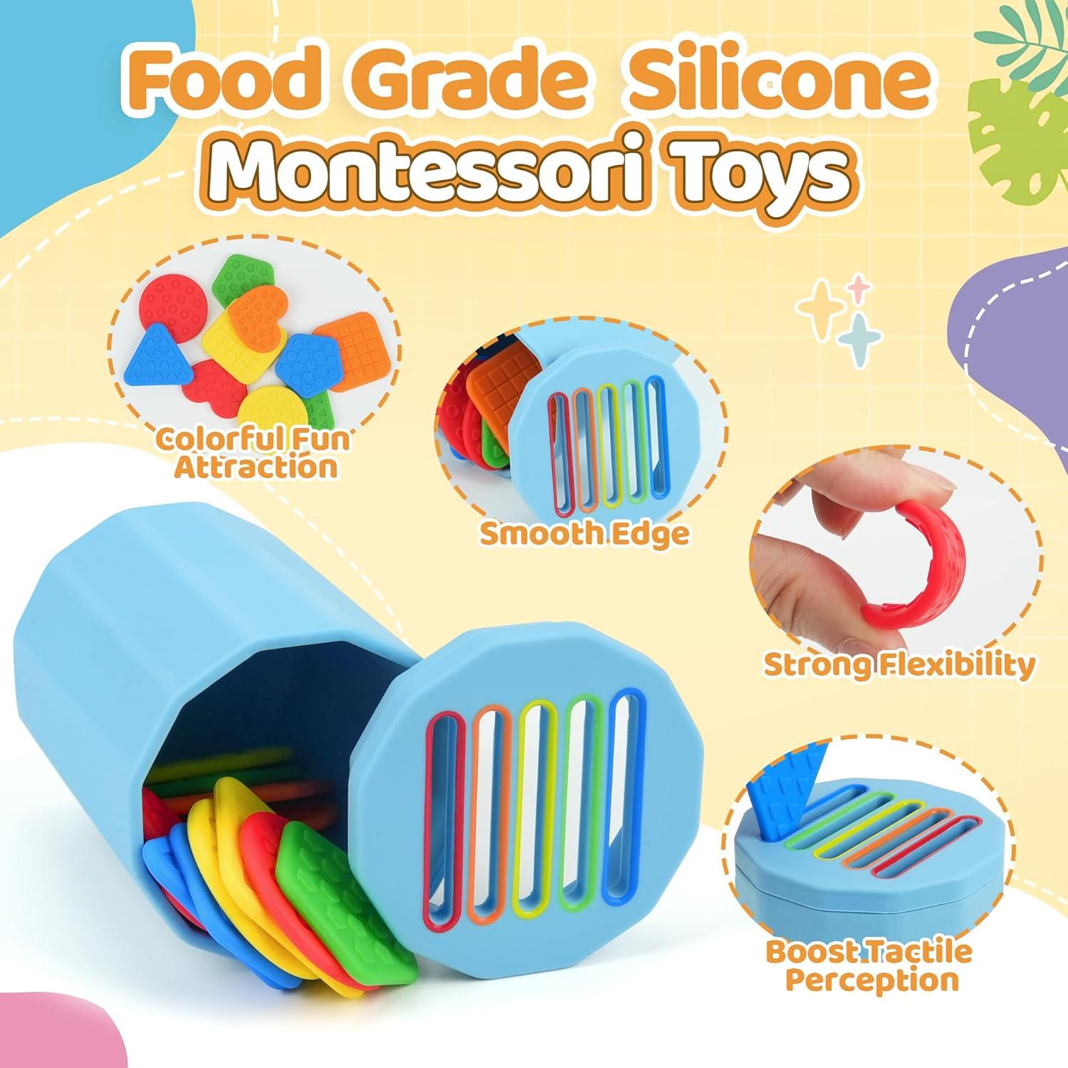 Juguete Montessori de Silicona para Niños 1-3 Años - Clasificador de Formas y Colores
