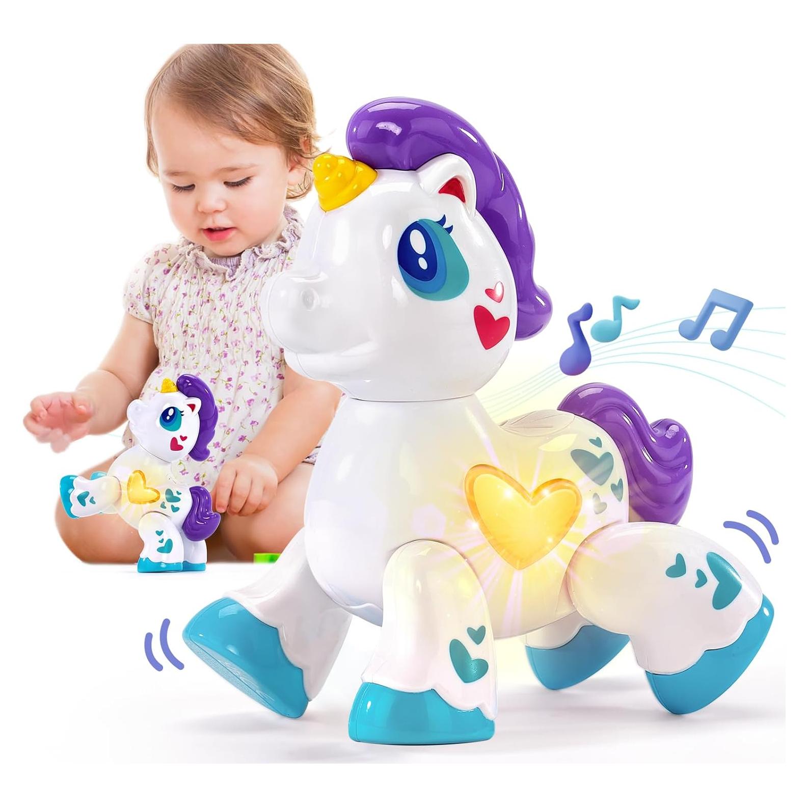 Juguete Unicornio Musical Hahaland para Niña 1 Año Luz y Sonido