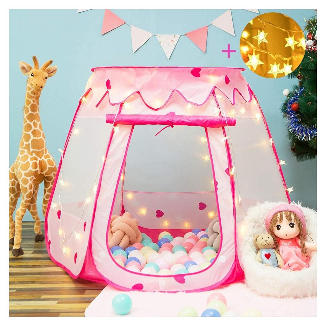 Tienda Princesa Pop Up Rosa con Luz de Estrellas - Juguete para Niñas