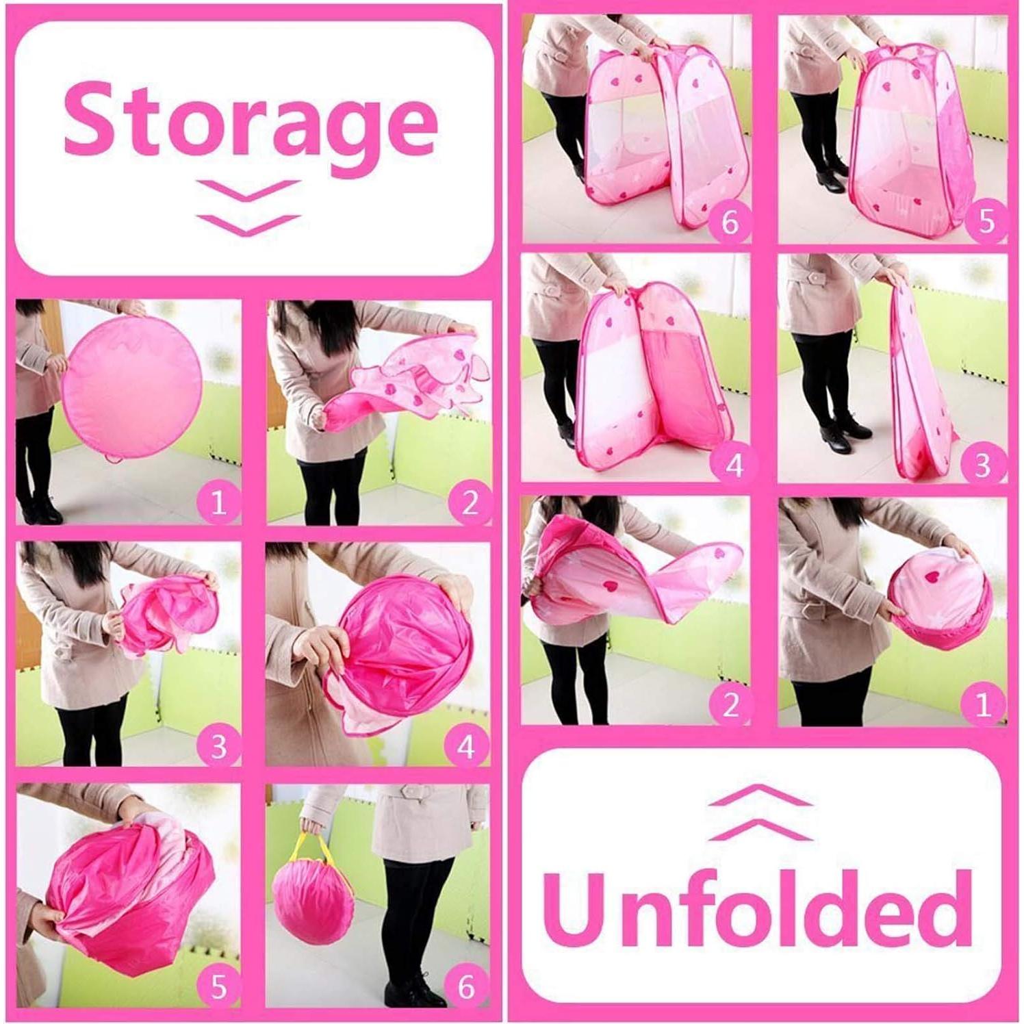 Tienda Princesa Pop Up Rosa con Luz de Estrellas - Juguete para Niñas