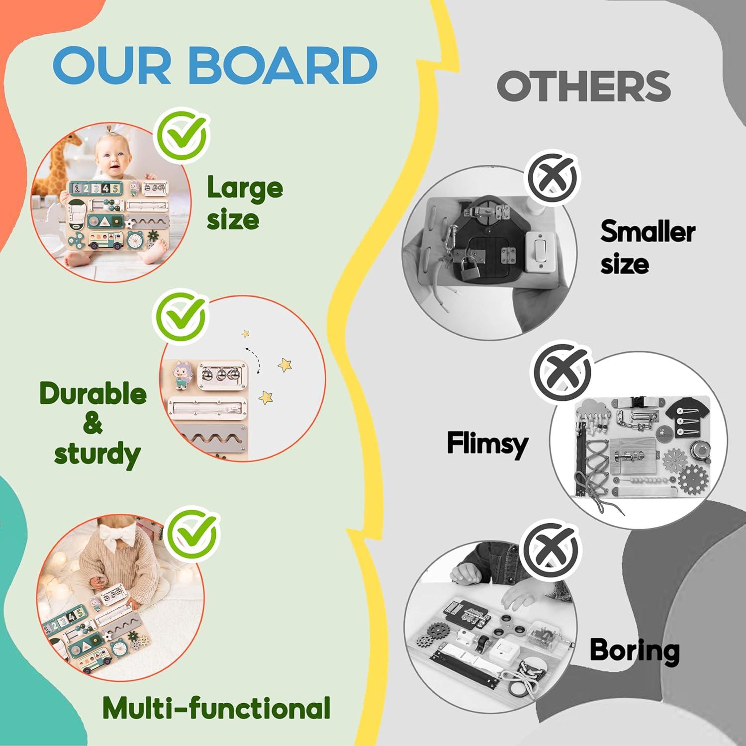 Tablero Ocupado Montessori KALOTOYS Verde - Juguete Sensorial 1-3 Años