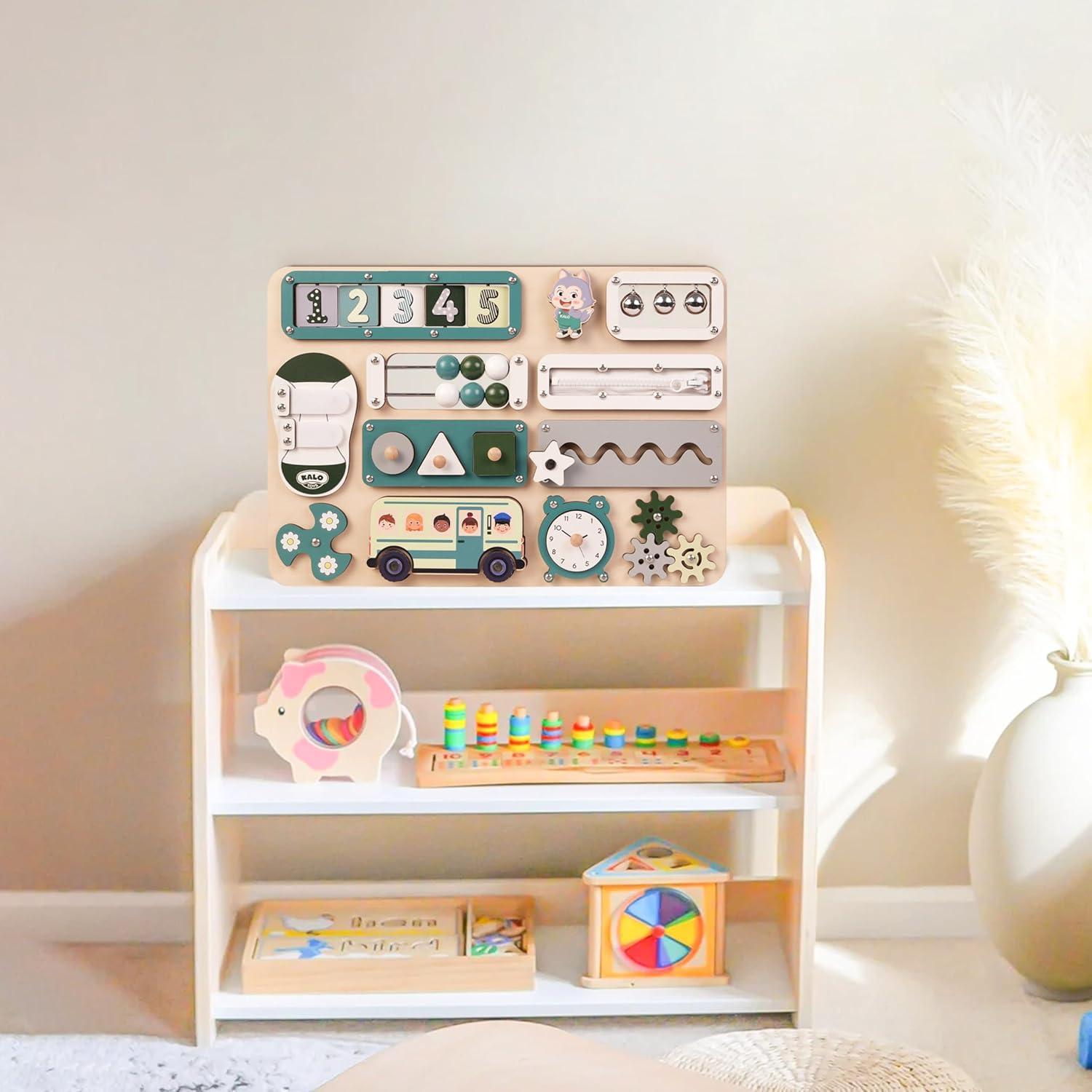 Tablero Ocupado Montessori KALOTOYS Verde - Juguete Sensorial 1-3 Años