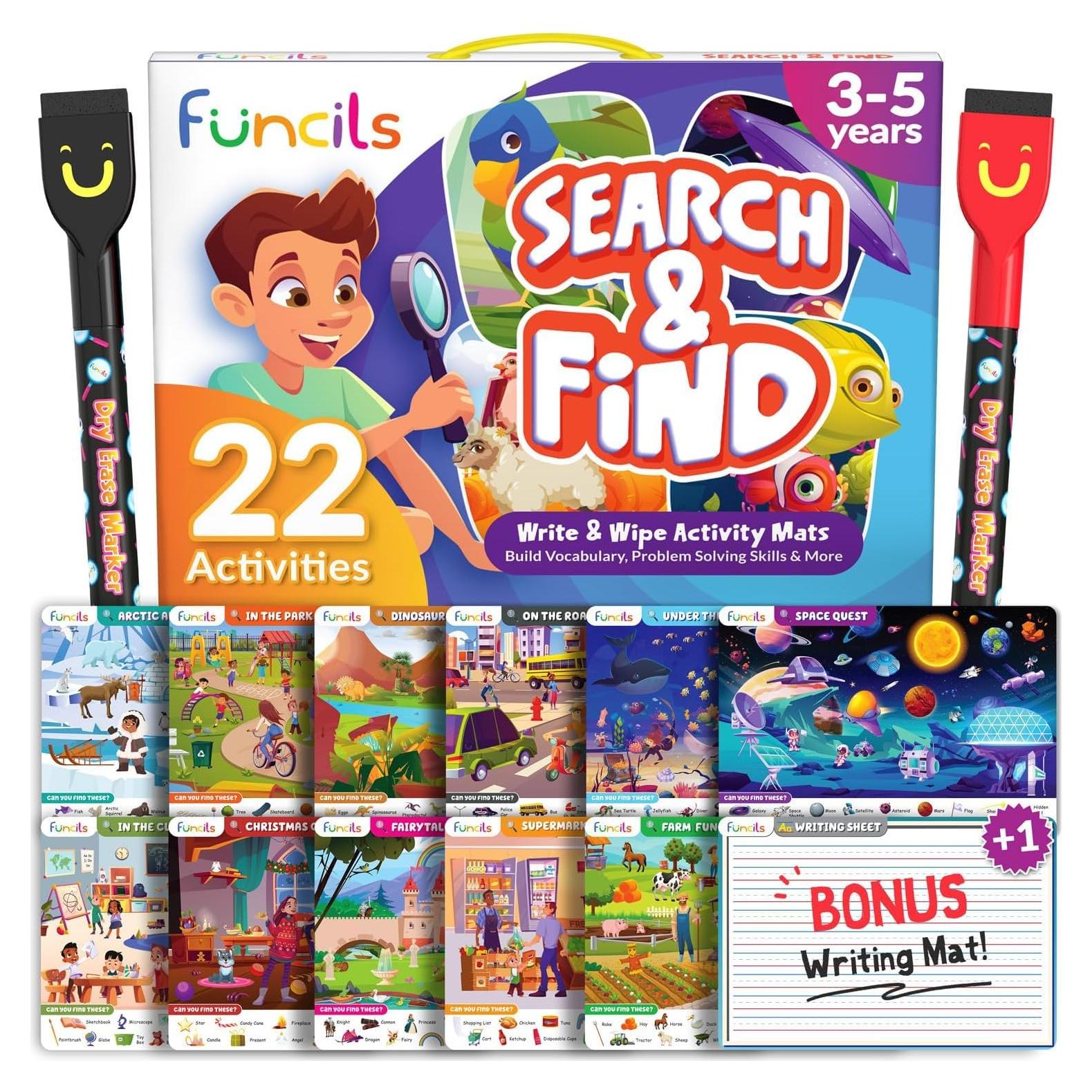 Libro de Actividades Buscar y Encontrar Funcils - 30 Juegos para Niños 3-6 Años