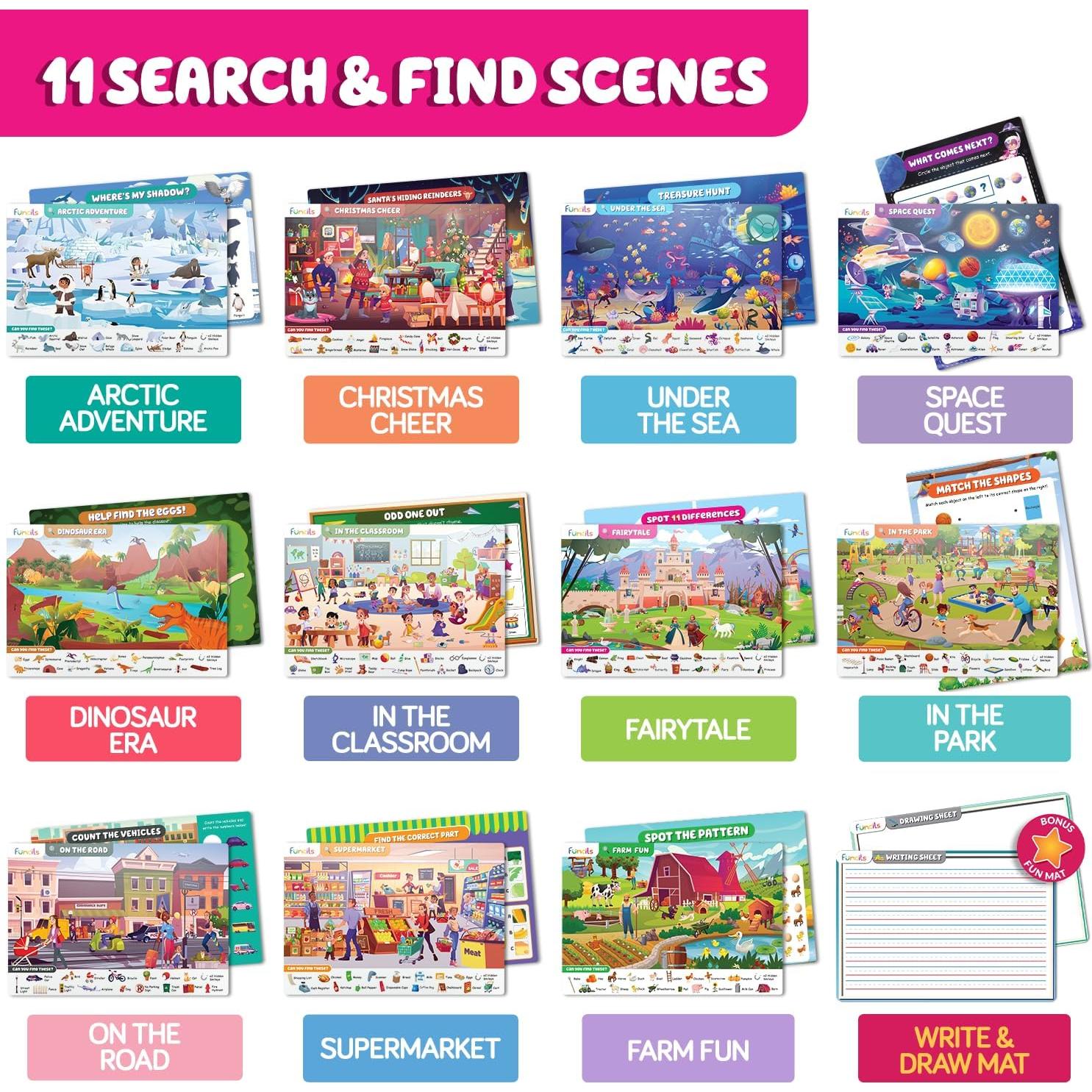 Libro de Actividades Buscar y Encontrar Funcils - 30 Juegos para Niños 3-6 Años