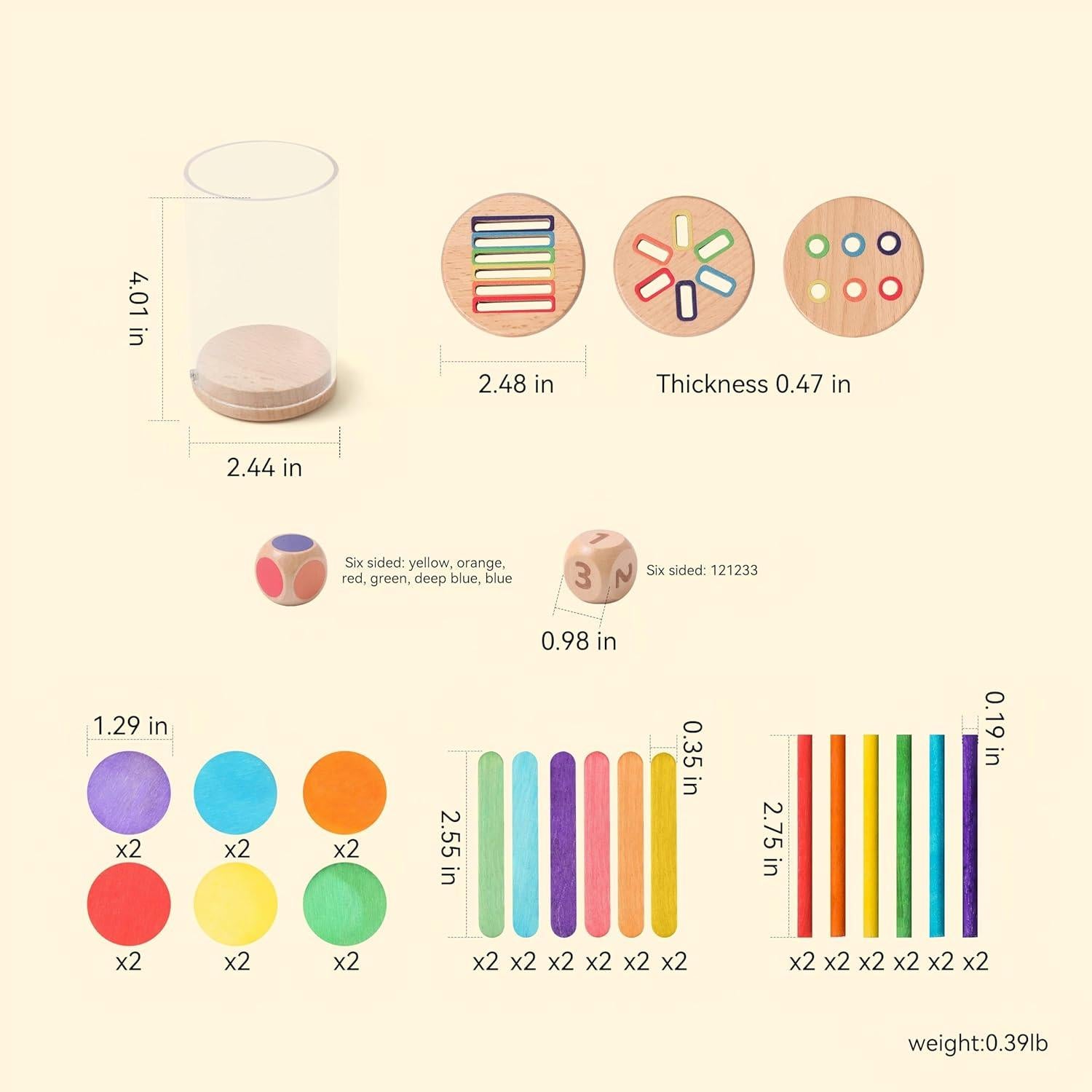 Juego de Clasificación de Colores y Formas Montessori - 198g