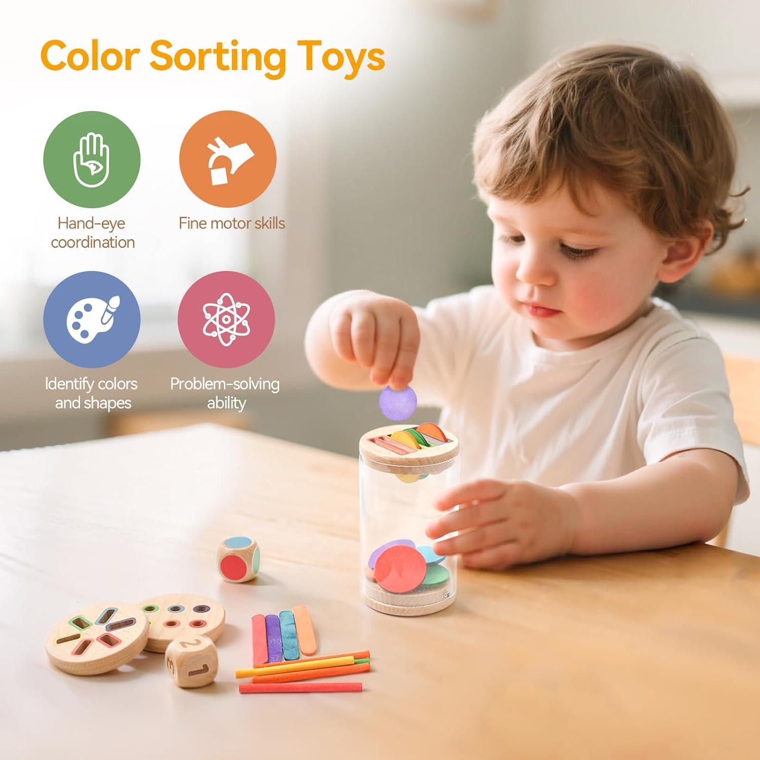 Juego de Clasificación de Colores y Formas Montessori - 198g