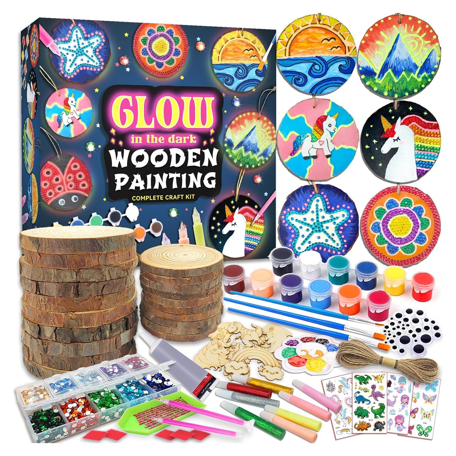 Kit de Pintura de Madera Brilla en la Oscuridad klmars - 20 Piezas