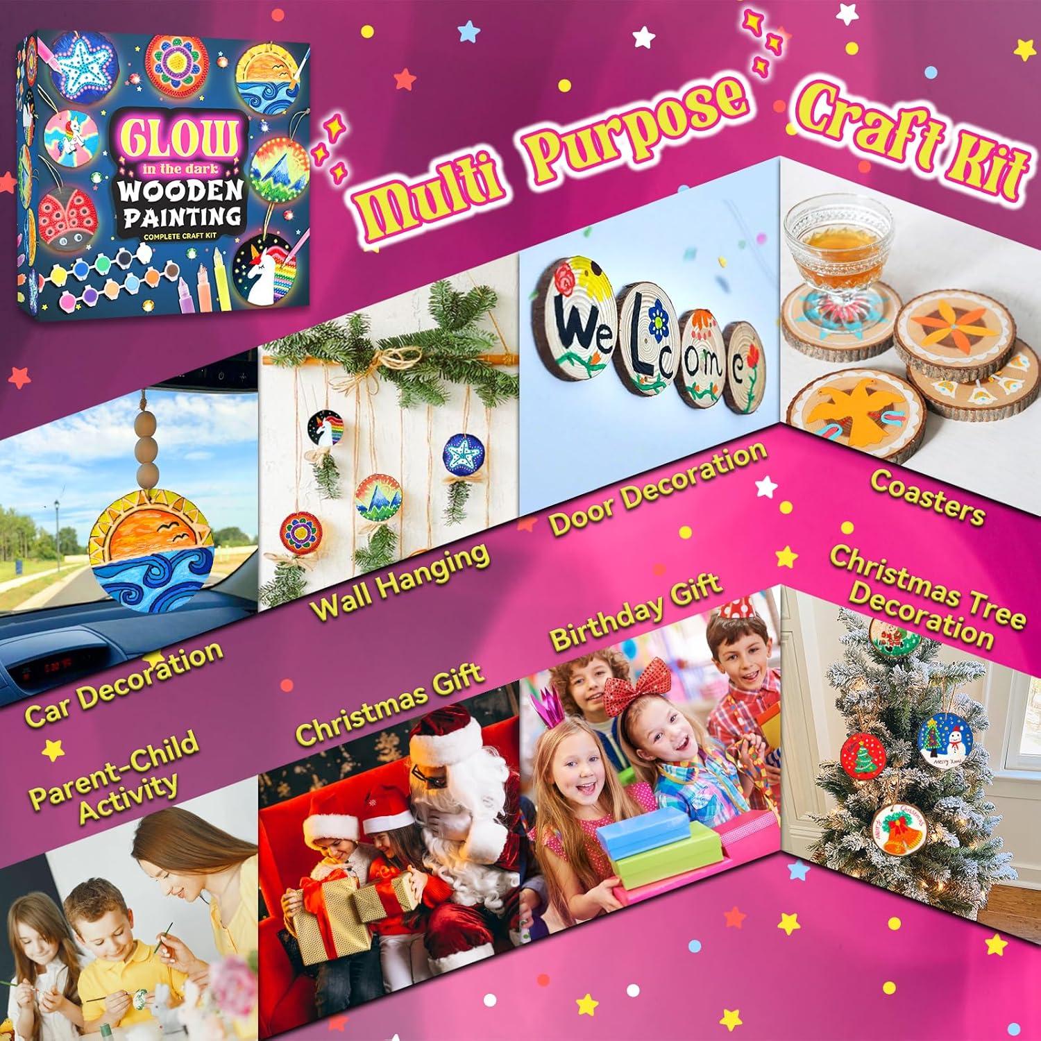 Kit de Pintura de Madera Brilla en la Oscuridad klmars - 20 Piezas