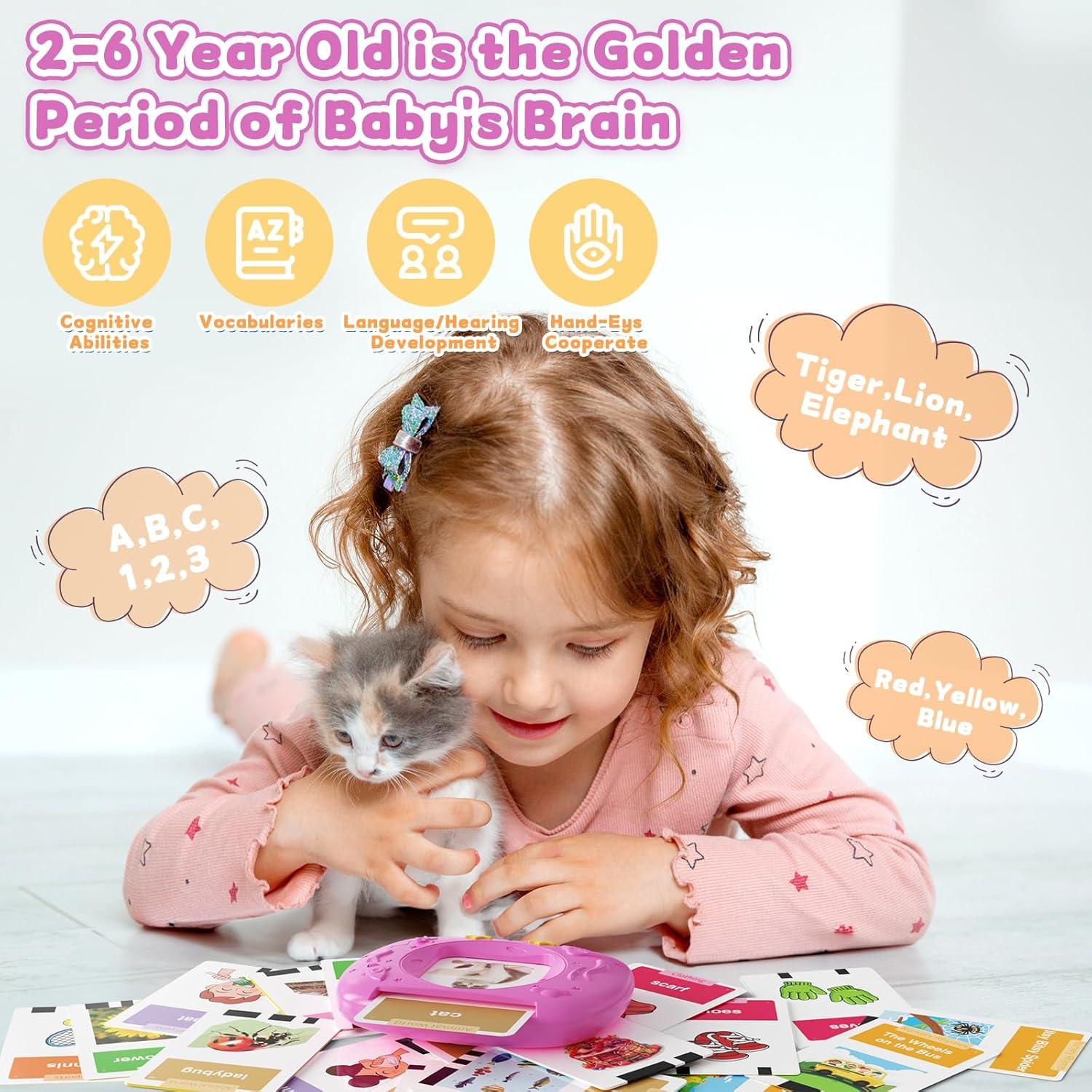 Tarjetas de Flash HOMESTEC para Niños 1-6 Años - Rosa