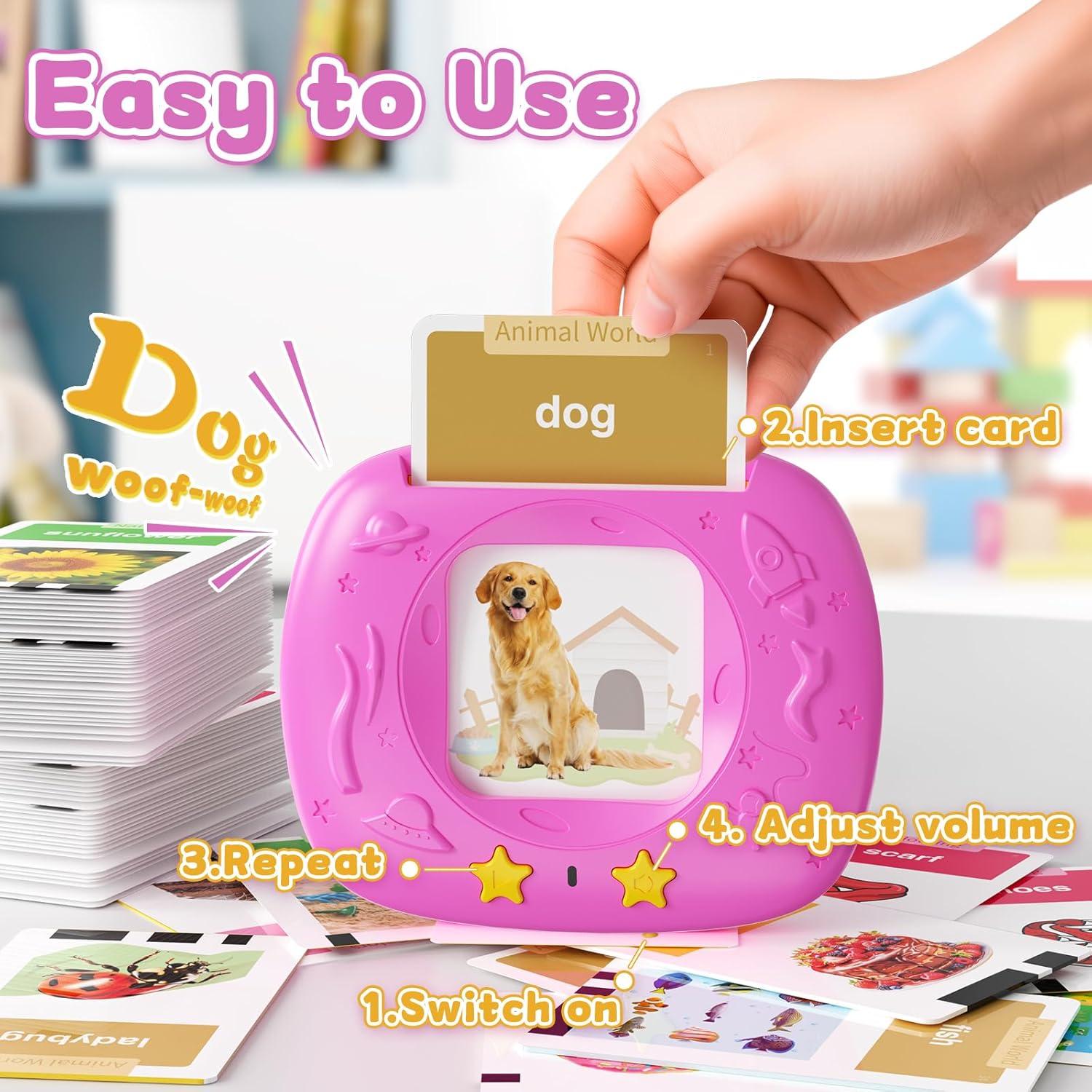 Tarjetas de Flash HOMESTEC para Niños 1-6 Años - Rosa