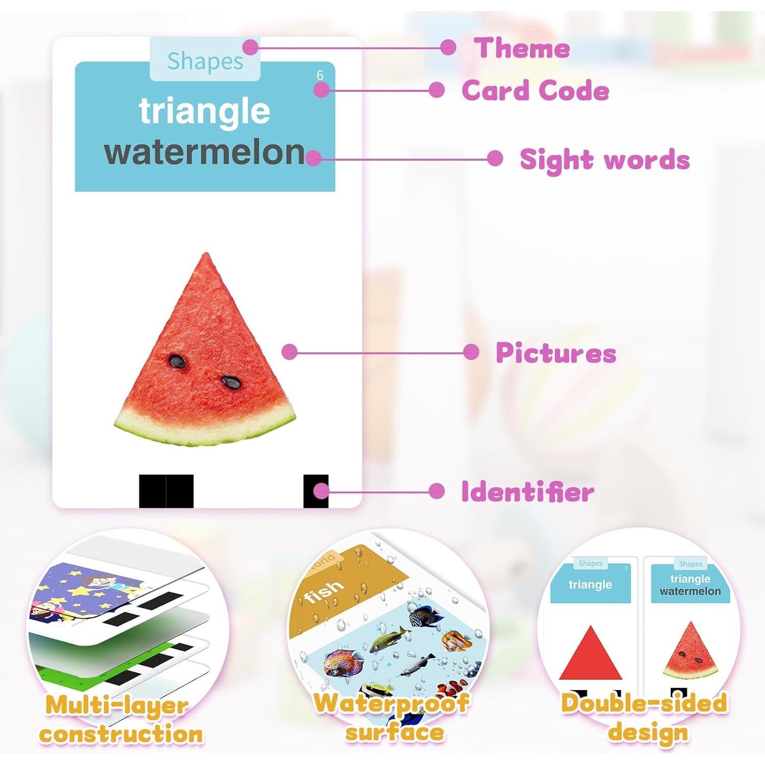 Tarjetas de Flash HOMESTEC para Niños 1-6 Años - Rosa