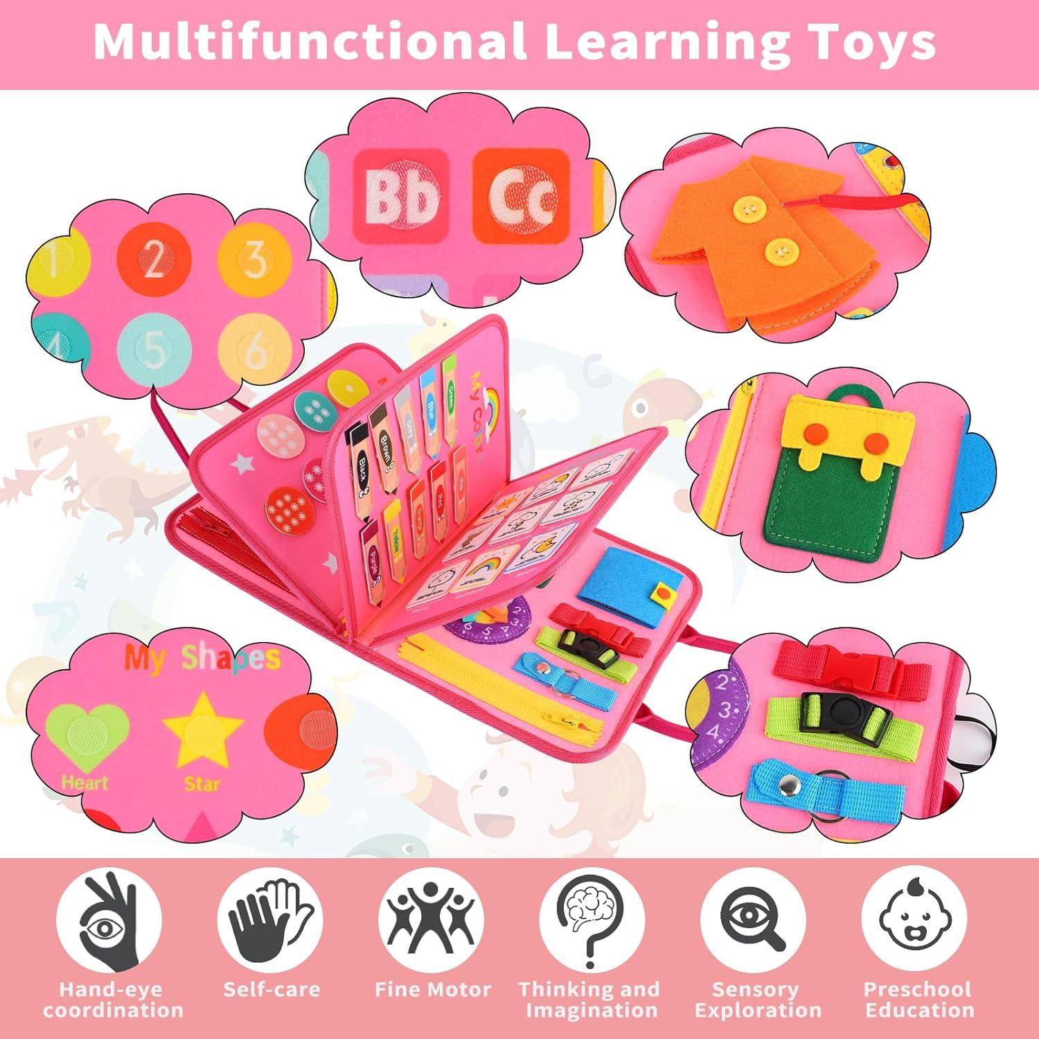 Tablero Ocupado Montessori 7 en 1 para Niños 1-4 Años