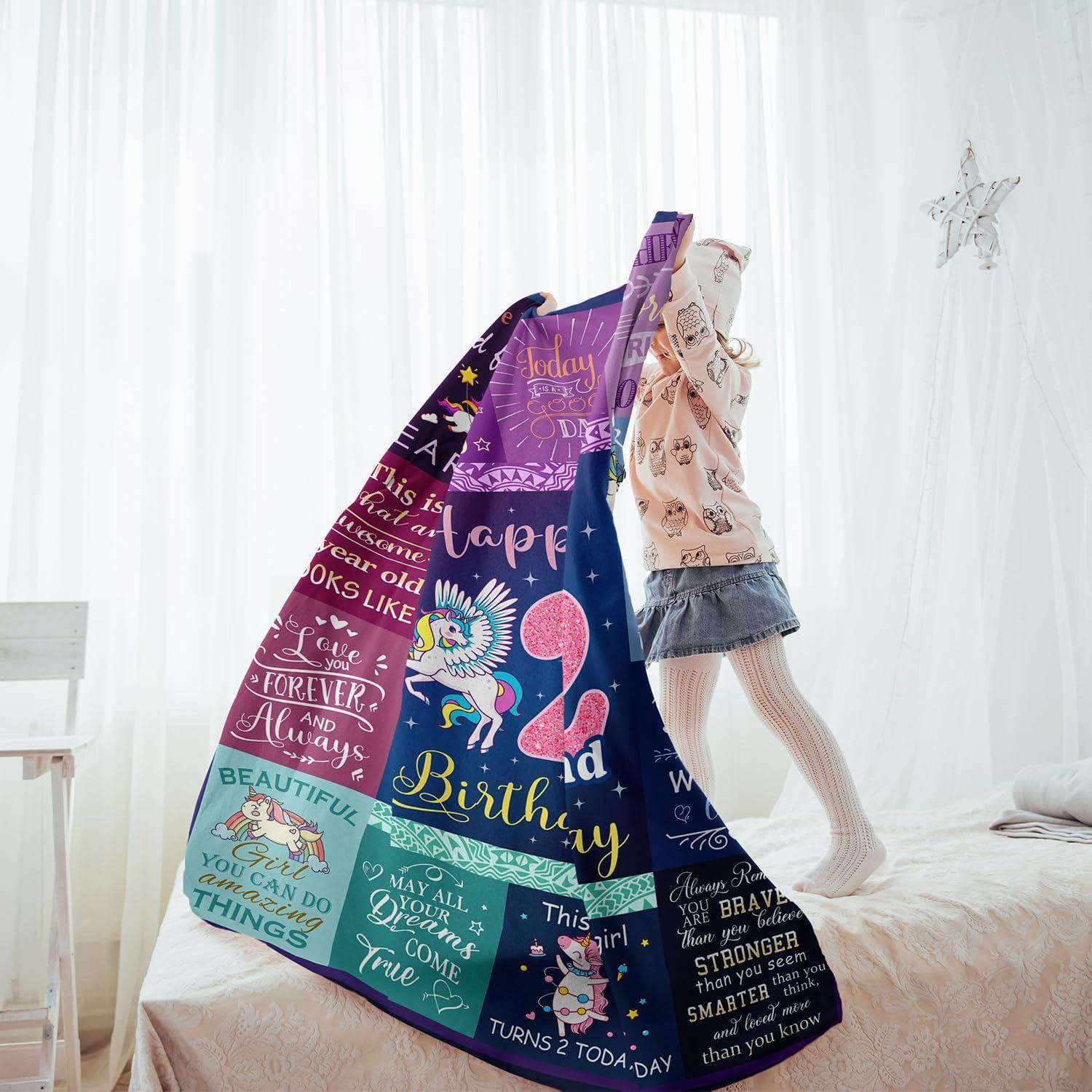 Manta de Franela Solzien 50x40cm para Cumpleaños Niña 2 Años