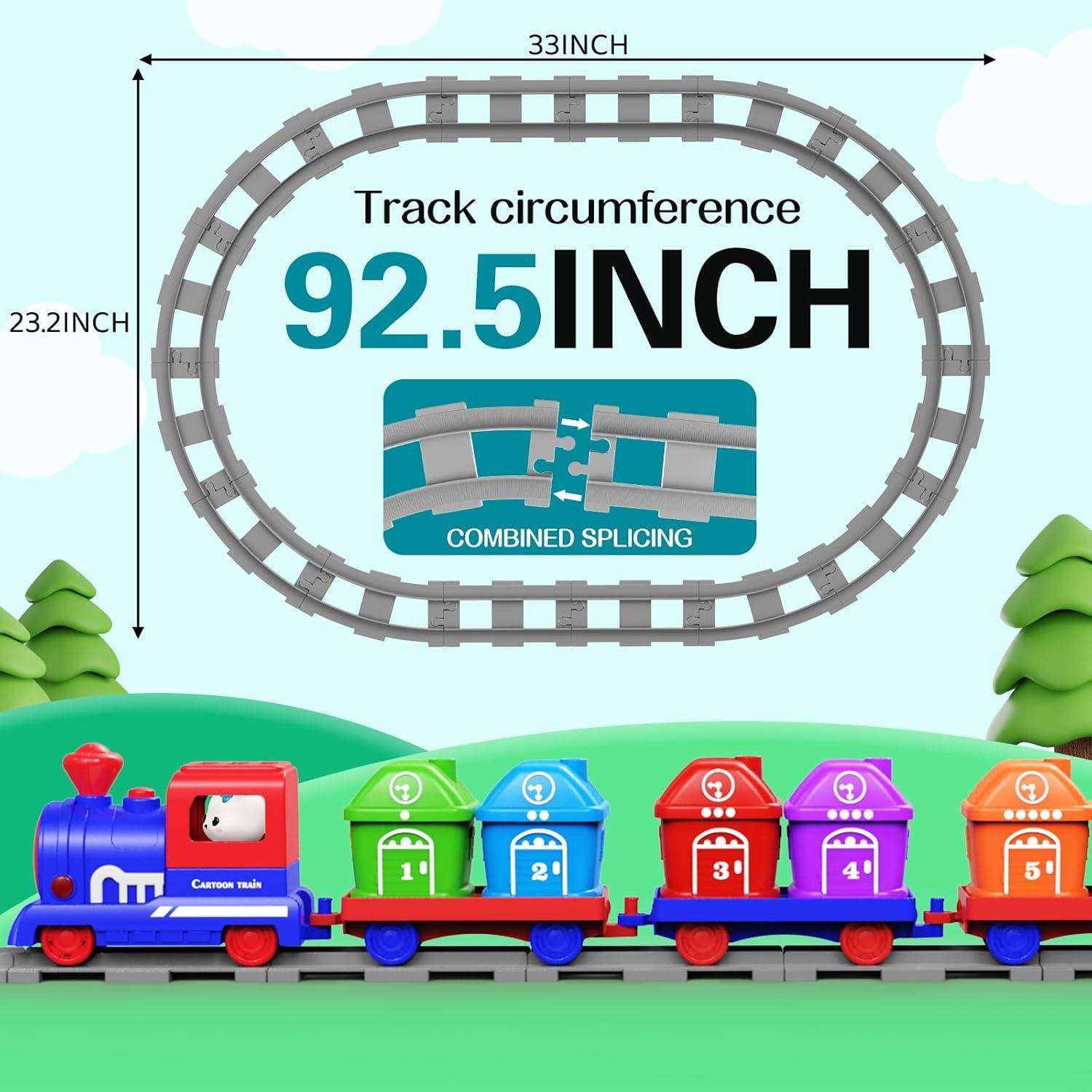 Juego de tren eléctrico Montessori Meytccve para niños 1-4 años