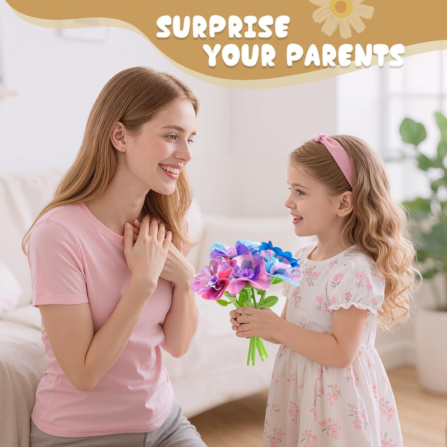 Kit de Manualidades de Ramo de Flores Scvcid para Niños 3-12 Años