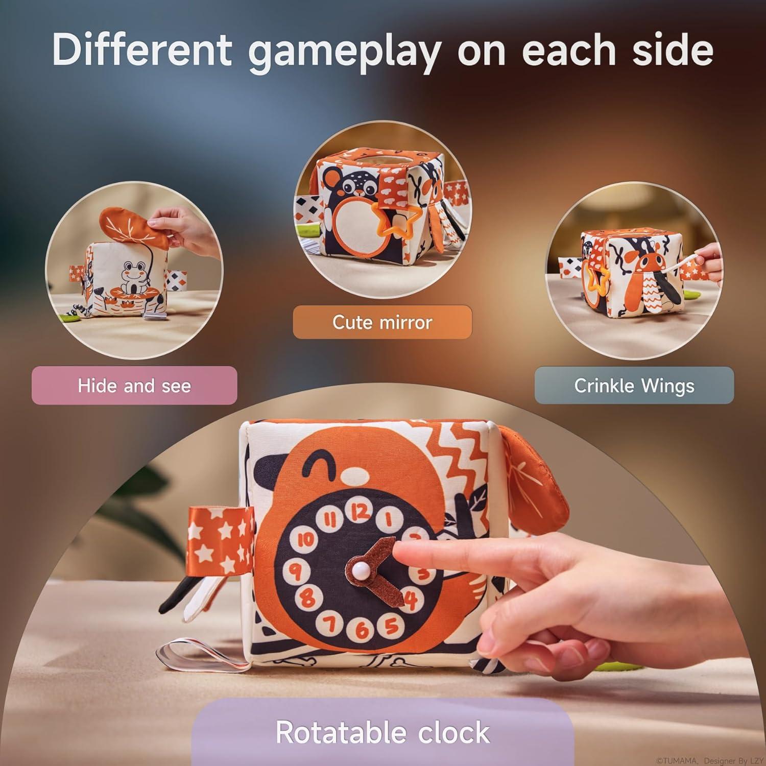 Juguete Sensorial TUMAMA para Bebés 6-12 Meses - Caja de Tejido