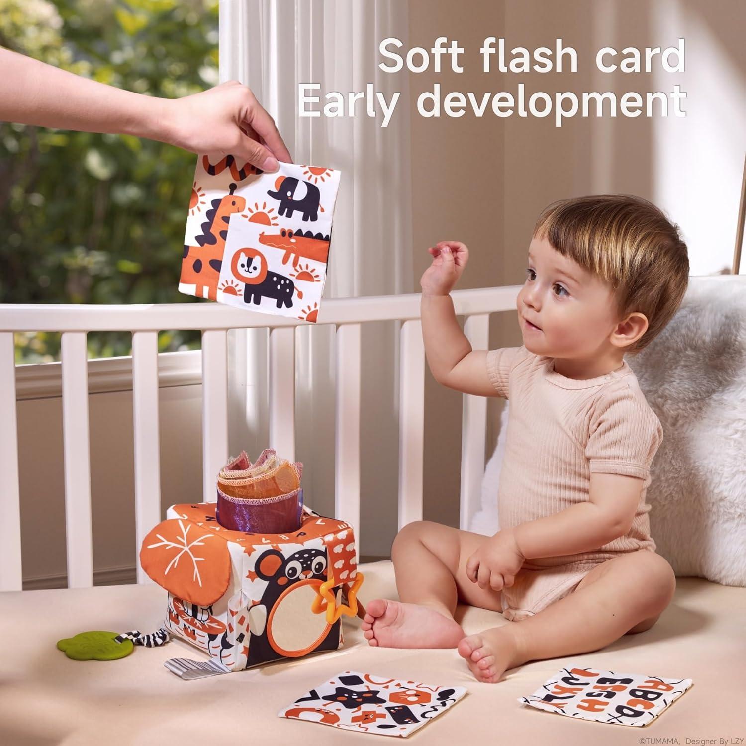 Juguete Sensorial TUMAMA para Bebés 6-12 Meses - Caja de Tejido