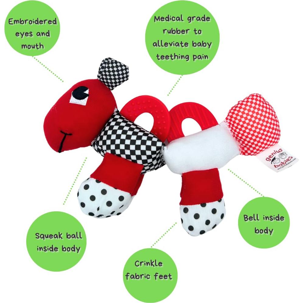 Mordedor Oruga Genius Baby 23 cm | Juguete Sensorial Bebés