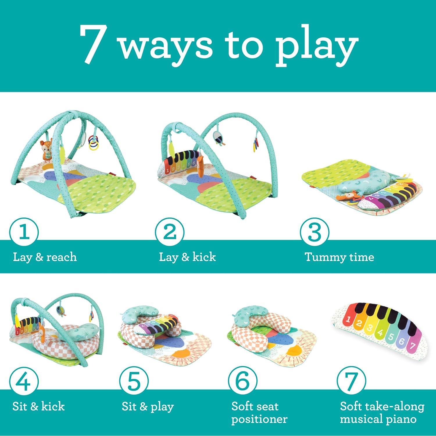 Gimnasio de Actividad Musical Infantino Kick 'n Keys 7 en 1