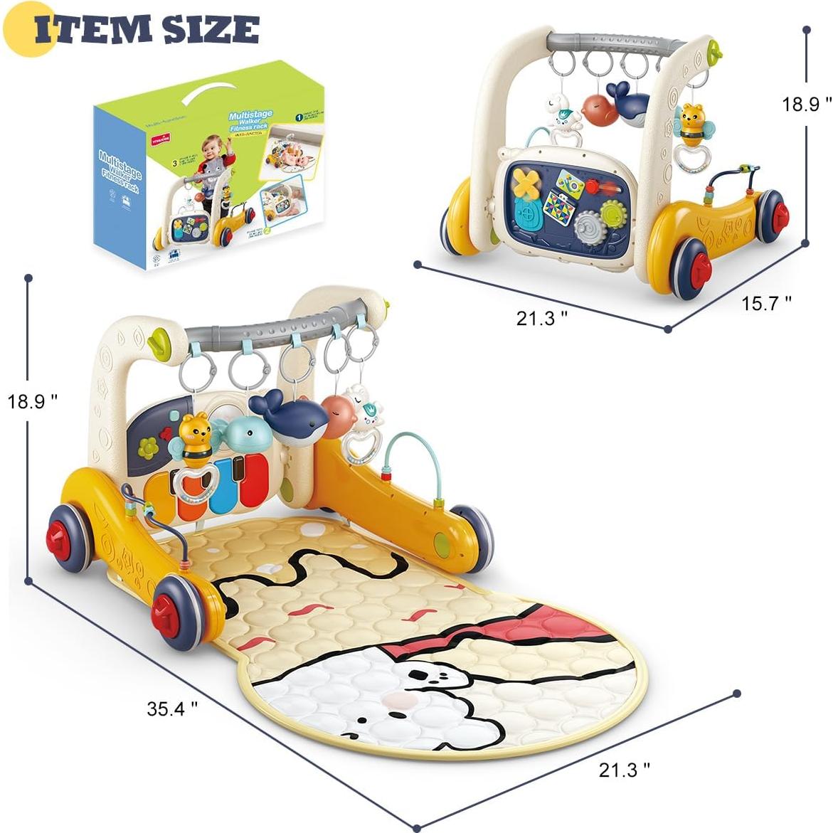 Alfombra de Juego 3-en-1 para Bebés con Piano - Actividades Musicales