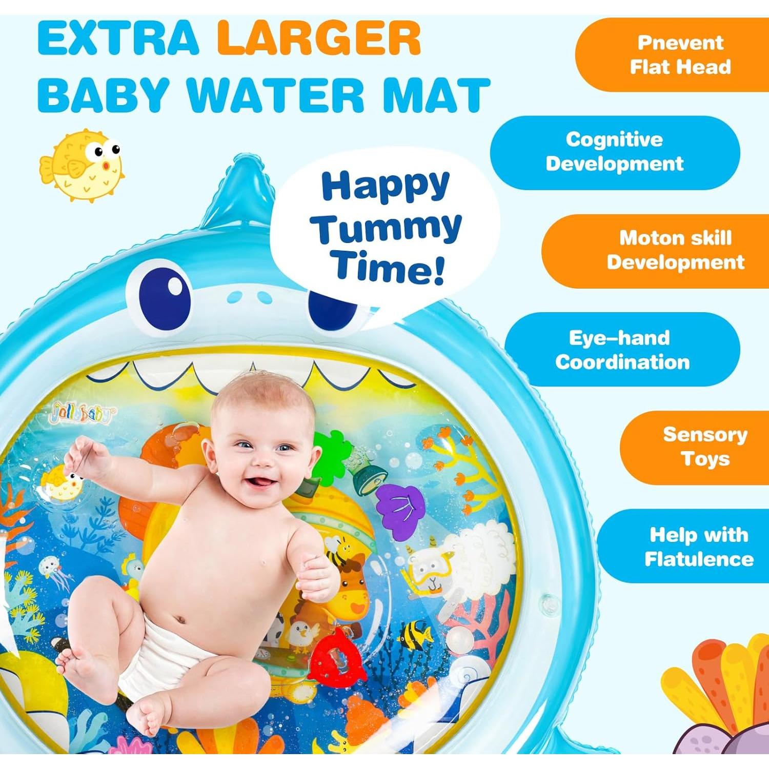 Alfombra de Agua Extra Grande Jollybaby Tiburón para Bebés