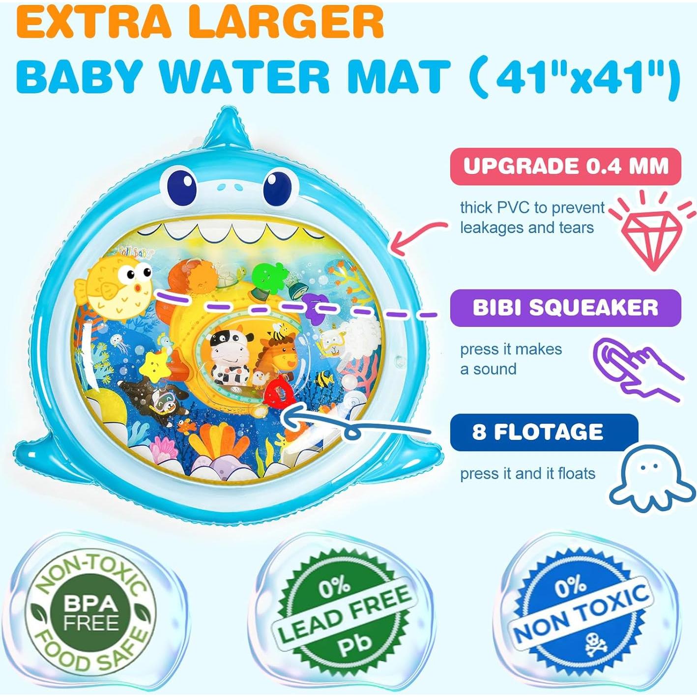 Alfombra de Agua Extra Grande Jollybaby Tiburón para Bebés