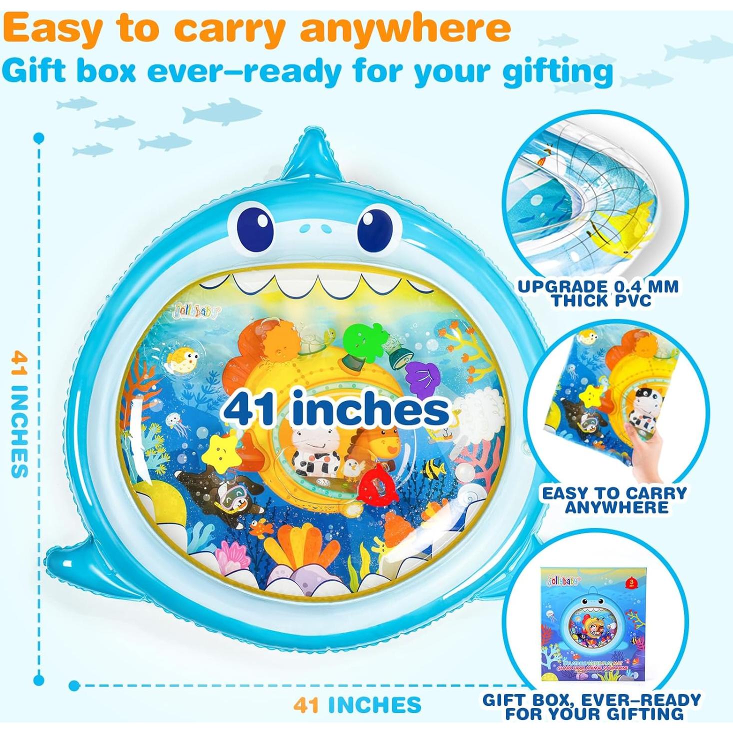 Alfombra de Agua Extra Grande Jollybaby Tiburón para Bebés