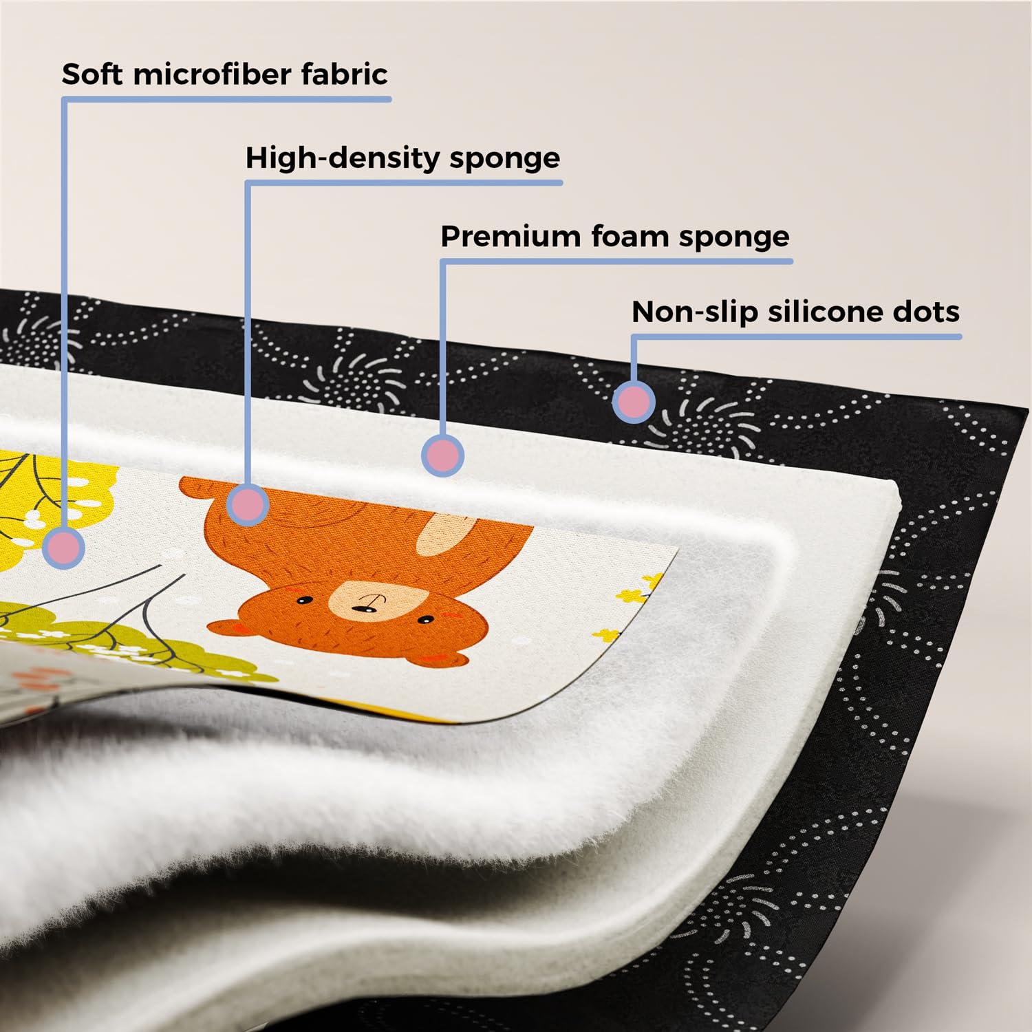 Alfombra de Juego para Bebés 71x59 cm Antideslizante Acolchada