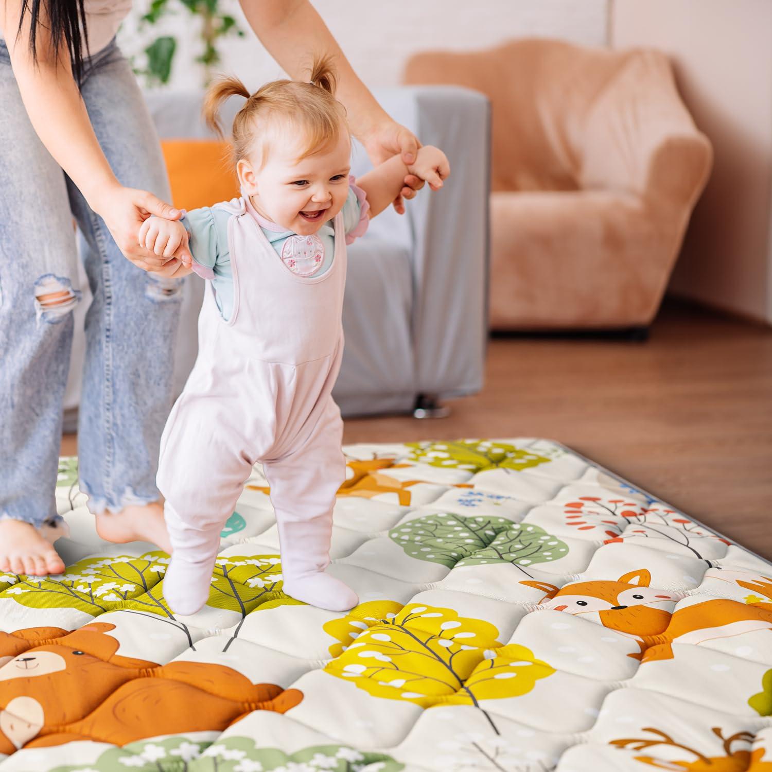 Alfombra de Juego para Bebés 71x59 cm Antideslizante Acolchada