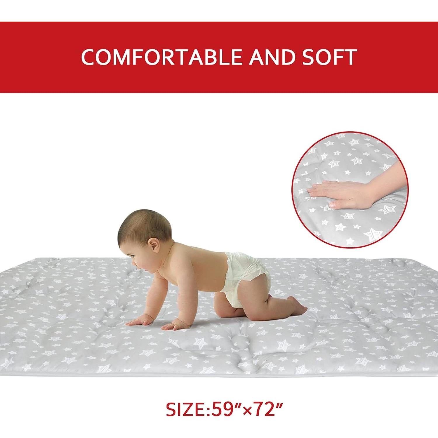 Alfombra de Juego para Bebés 180x150 cm Antideslizante Moonsea